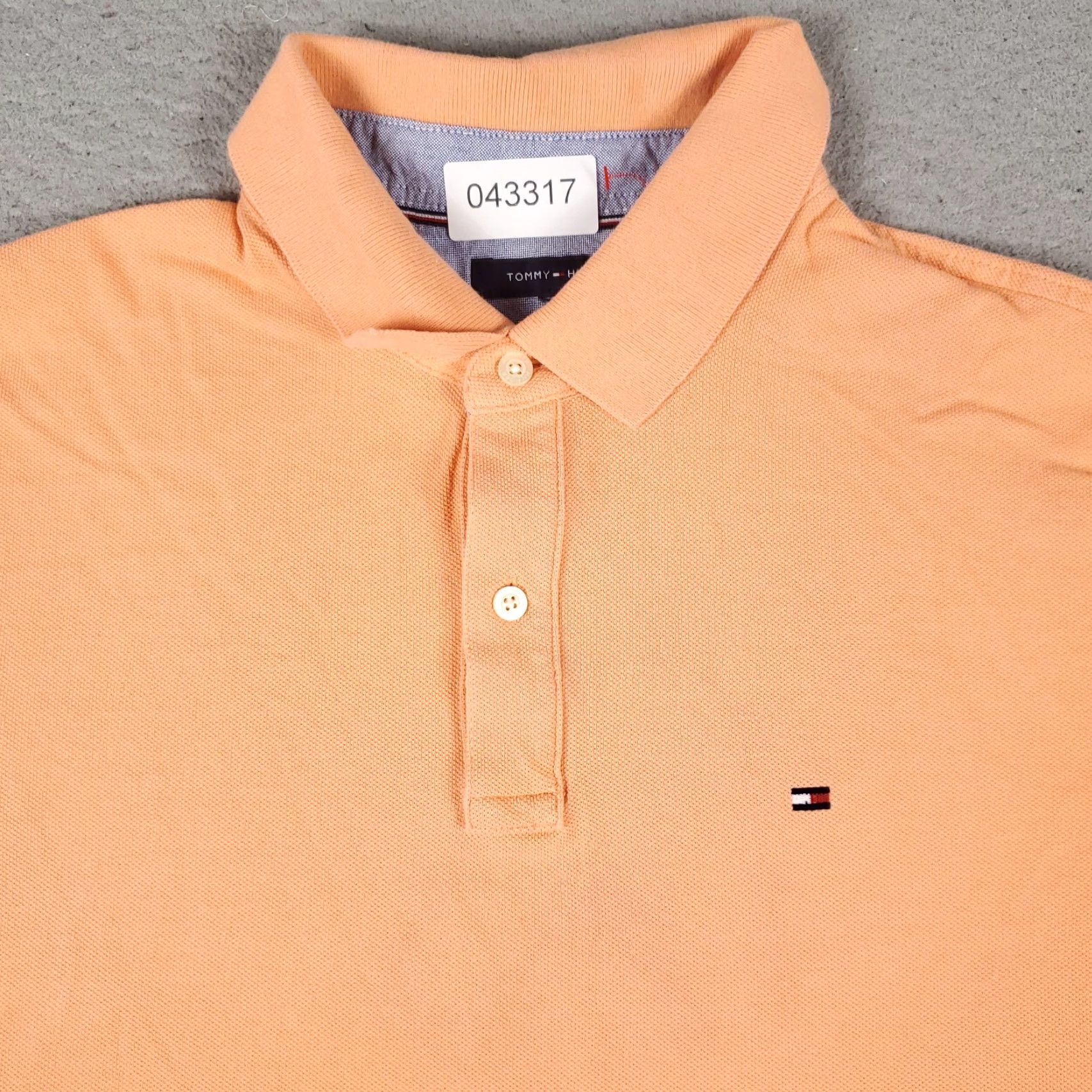 Tommy Hilfiger Tommy Hilfiger Polo Shirt Mens Large Orange Custom Fit Short Sleeve Shirt No N/A Size US L / EU 52-54 / 3 - 2 Thumbnail
