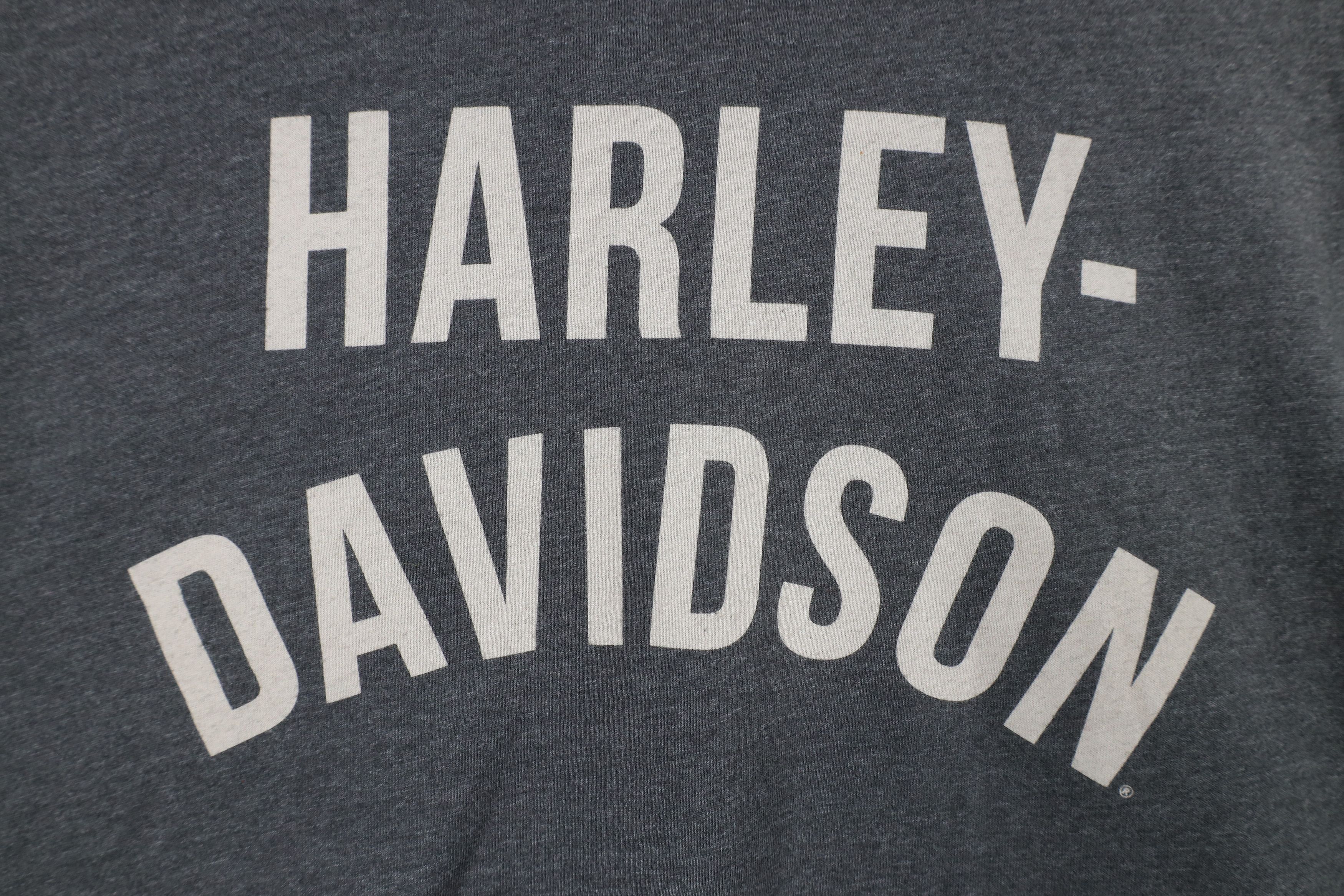 Harley Davidson × Vintage Vintage Harley Davidson Spell Out Block Letter T-Shirt Gray Size US XL / EU 56 / 4 - 4 Thumbnail