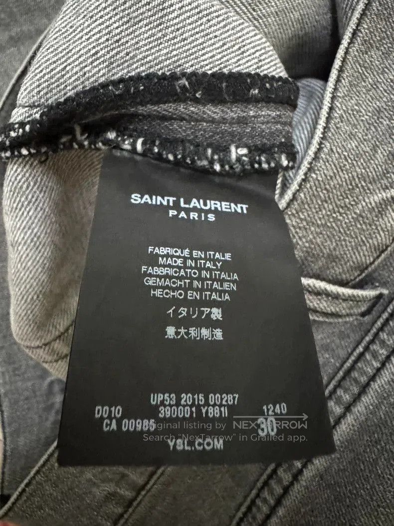 Saint Laurent Paris Saint Laurent Washed Gray Denim Jeans. Size US 30 / EU 46 - 4 Thumbnail