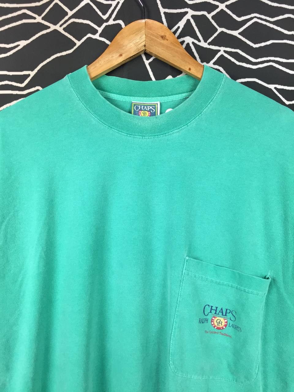 Chaps Ralph Lauren Vtg 90s Chaps Ralph Lauren Crest Logo Pocket Tee Size US M / EU 48-50 / 2 - 3 Thumbnail