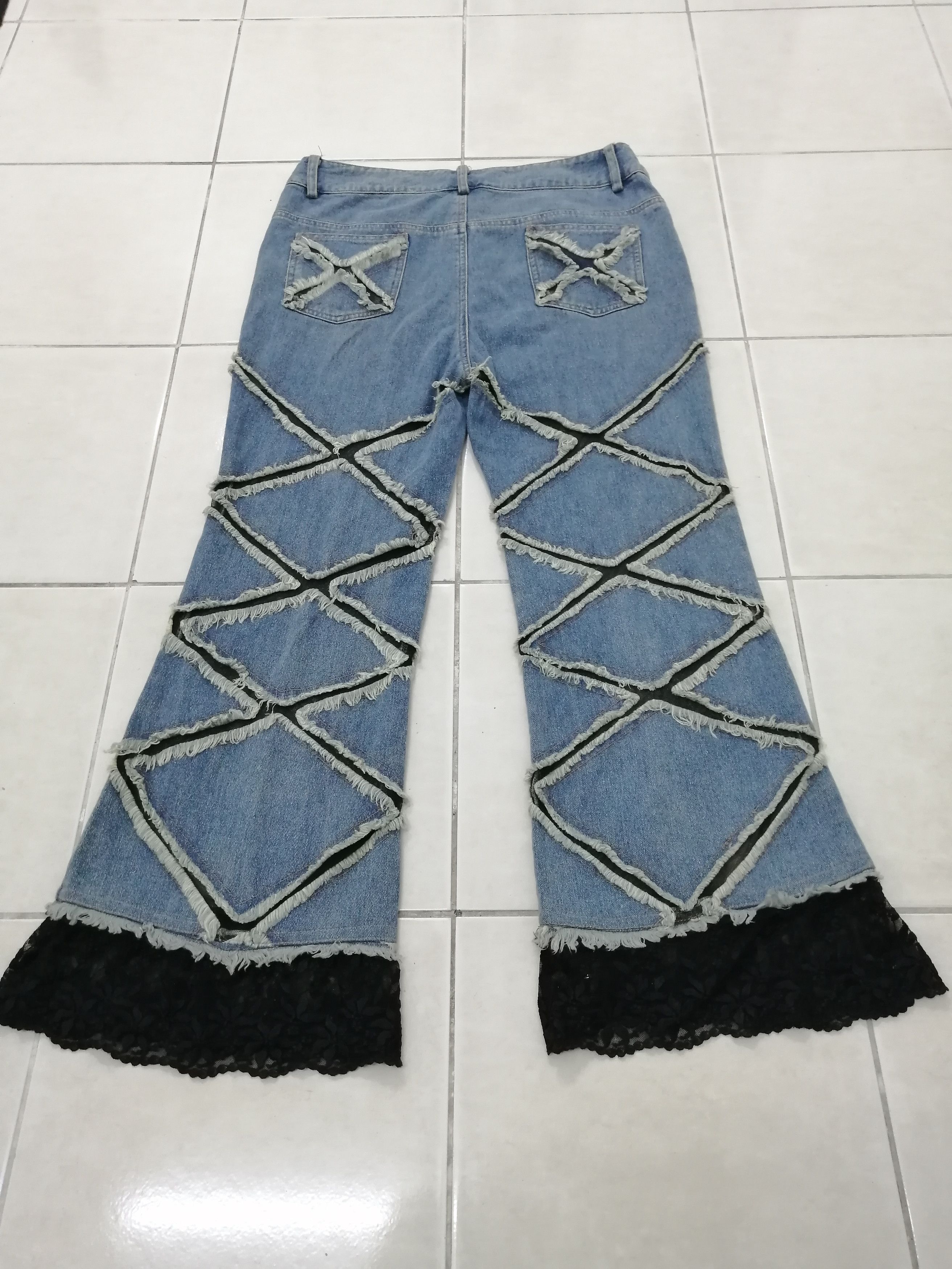 Japanese Brand 💥Rare 💥 Scott N Blue Patch Flare Stretch Jeans Size 32" / US 10 / IT 46 - 2 Thumbnail