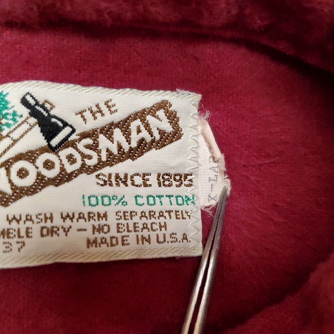 Vintage VINTAGE Woodsman Shirt Men XL Maroon Chamois Long Sleeve Flannel Made in USA Size US XL / EU 56 / 4 - 5 Thumbnail