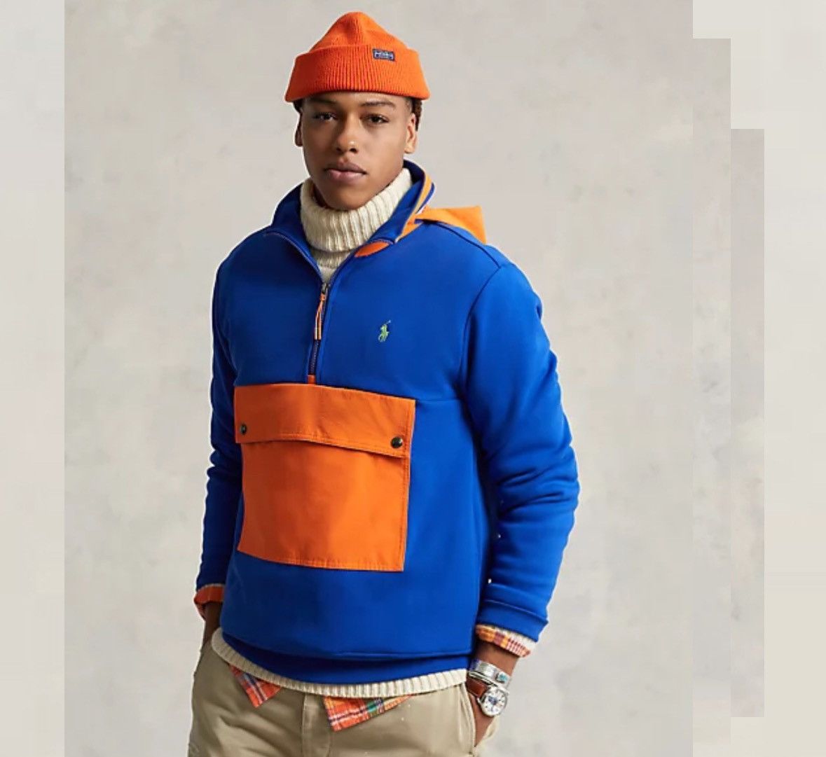 Polo Ralph Lauren × Vintage Polo Ralph Lauren hybrid 1/4 zip sweatshirt hoodie pullover Size US S / EU 44-46 / 1 - 4 Thumbnail