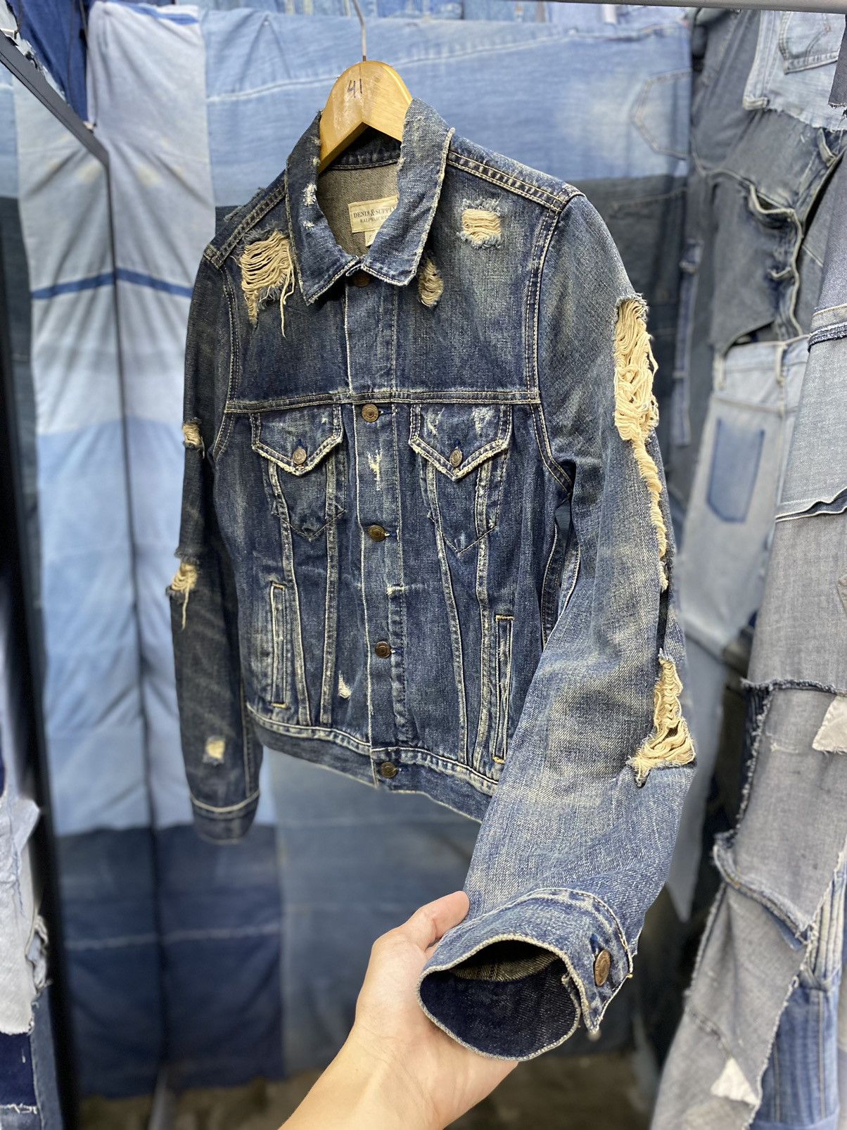 RRL Ralph Lauren Distressed trucker jacket Denim supply RL TYPE3 Size US M / EU 48-50 / 2 - 4 Thumbnail