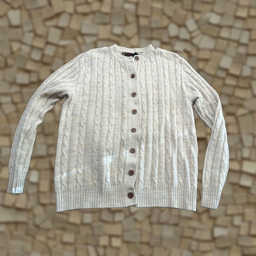 Vintage VINTAGE? Jersilds Sweater Cardigan Women's XL Tan Long Sleeve Button Up Brown Knit Size XL / US 12-14 / IT 48-50 - 1 Thumbnail