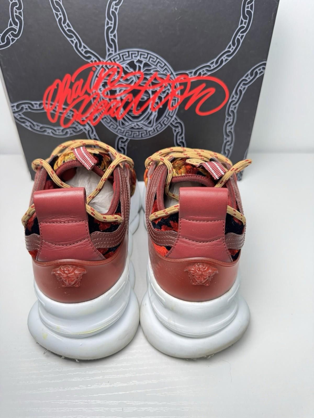 Versace Versace Chain Reaction Sneakers SZ 42.5 Red Multi Preowned Size US 9.5 / EU 42-43 - 4 Thumbnail
