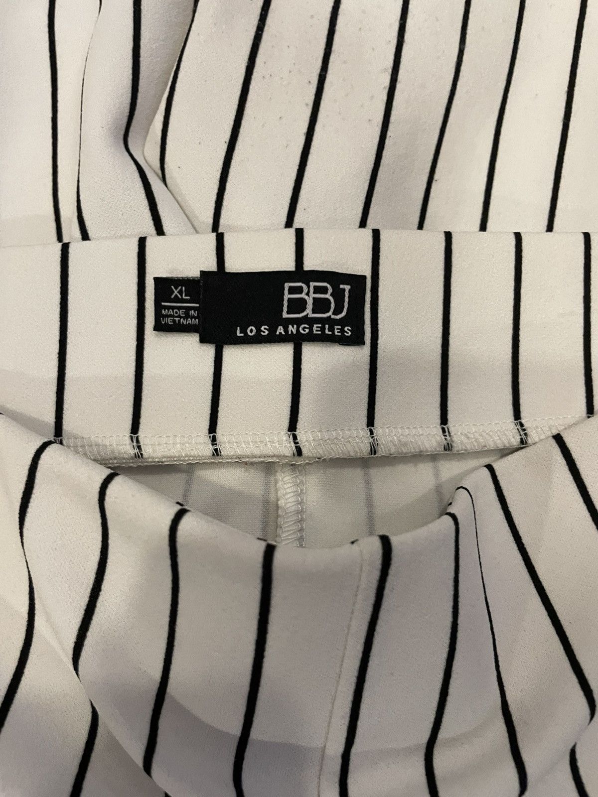 Other BBJ white& black striped high-waisted wide-leg cropped pants Size 36" / US 14 / IT 50 - 3 Thumbnail
