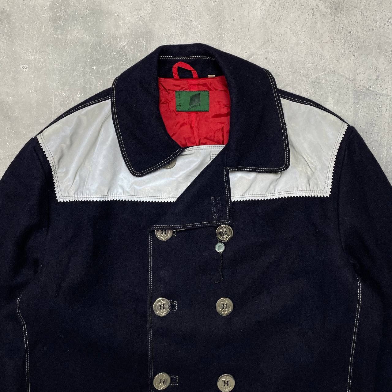 Jean Paul Gaultier Vintage 90s Junior Gaultier Sailor Wool Pea Coat Jacket Size US M / EU 48-50 / 2 - 3 Thumbnail