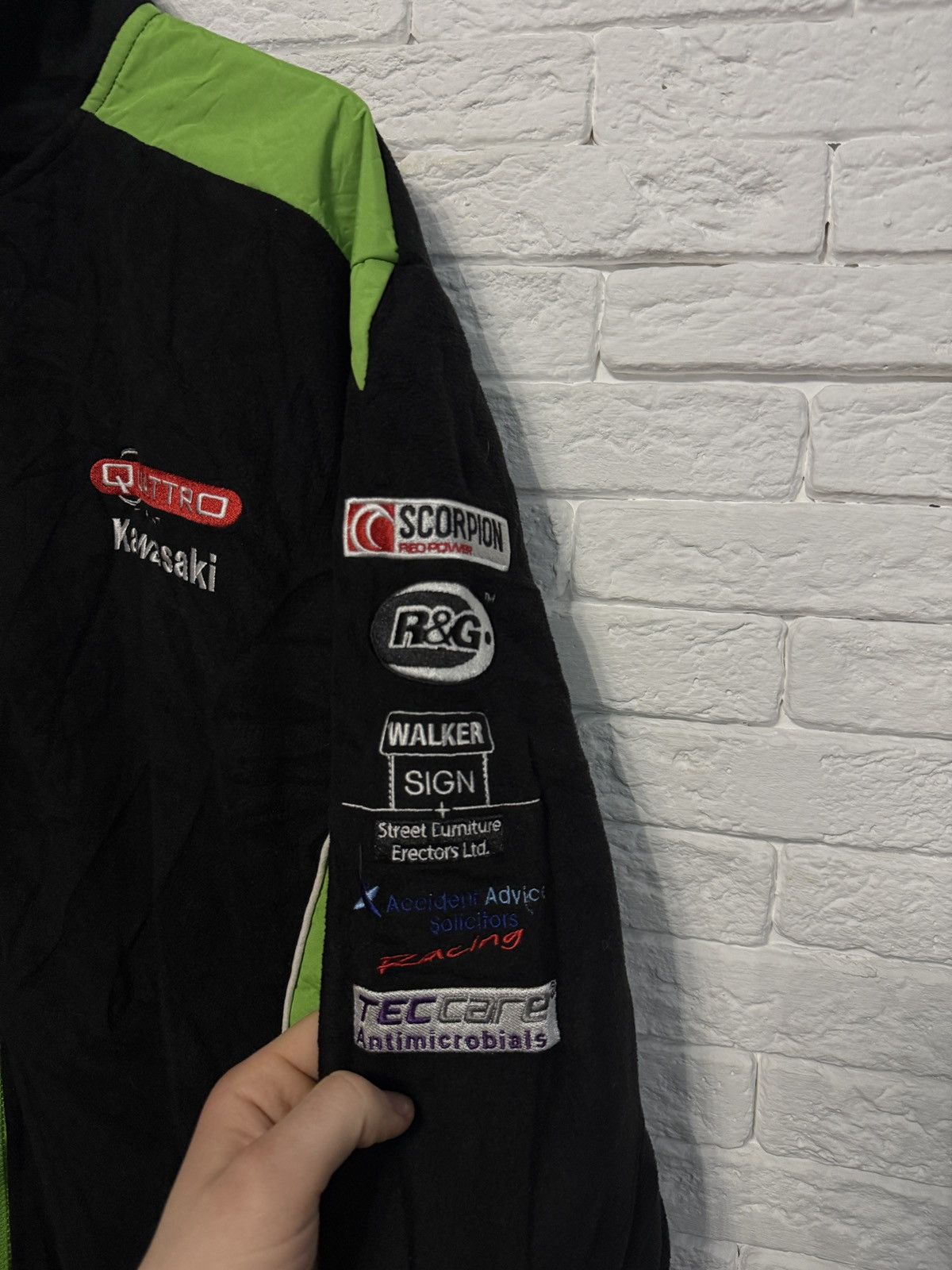 Other Kawasaki Quattro Plant Racing Fleece Bomber Jacket Huge Logo Size US XL / EU 56 / 4 - 3 Thumbnail