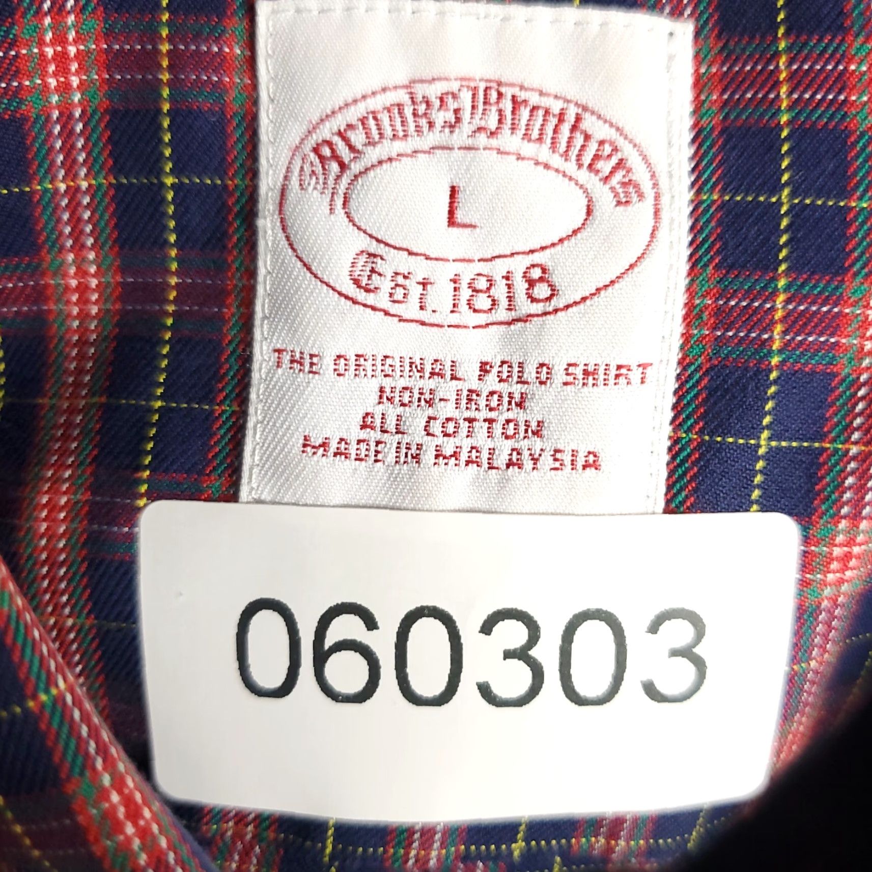 Brooks Brothers Brooks Brothers Button-Up Shirt Mens Large Red Black Plaid Long Sleeve Collared Regular Fit Cotton Size US L / EU 52-54 / 3 - 7 Thumbnail