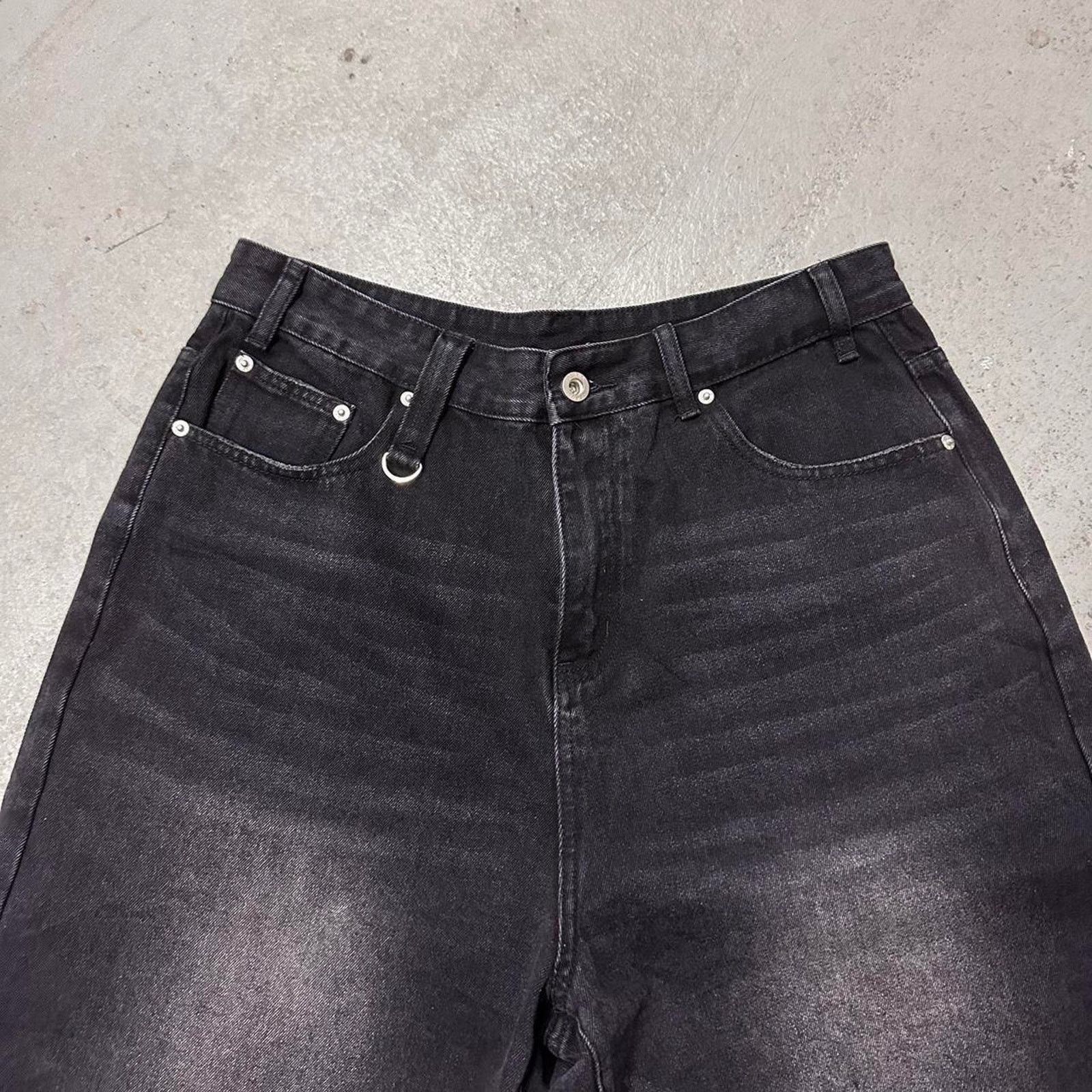 Vintage BLACK FADE WIDE LEG BAGGY JORTS 34 WAIST Size US 34 / EU 50 - 2 Thumbnail