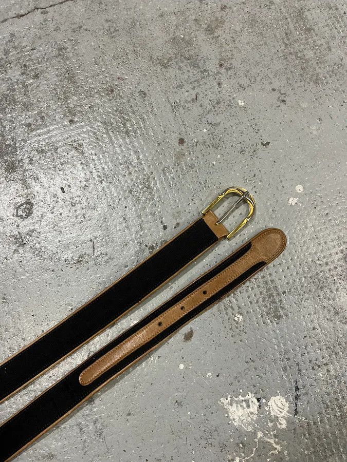 Gucci 2000s Gucci Monogram Golden Buckle Leather Belt Size ONE SIZE - 3 Thumbnail