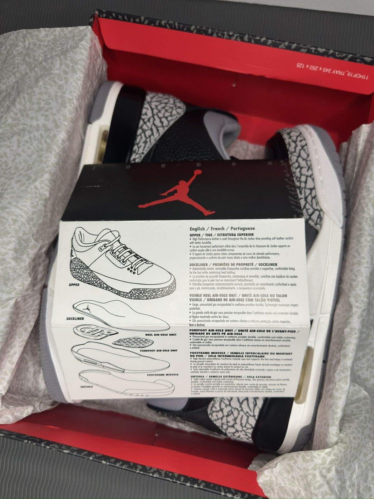 Jordan Brand 2011 Air Jordan 3 black cement Size US 10 / EU 43 - 6 Thumbnail