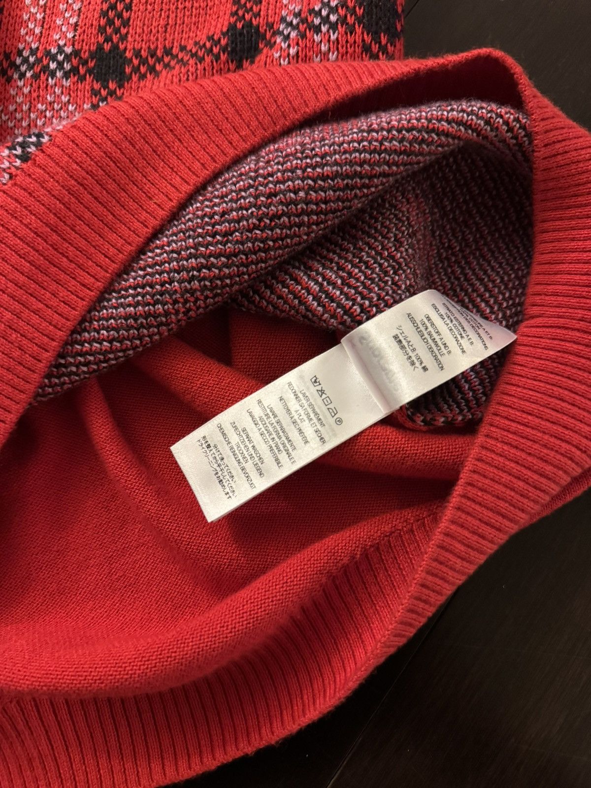 Supreme Plaid Knit Short-Sleeve Polo ‘RED’