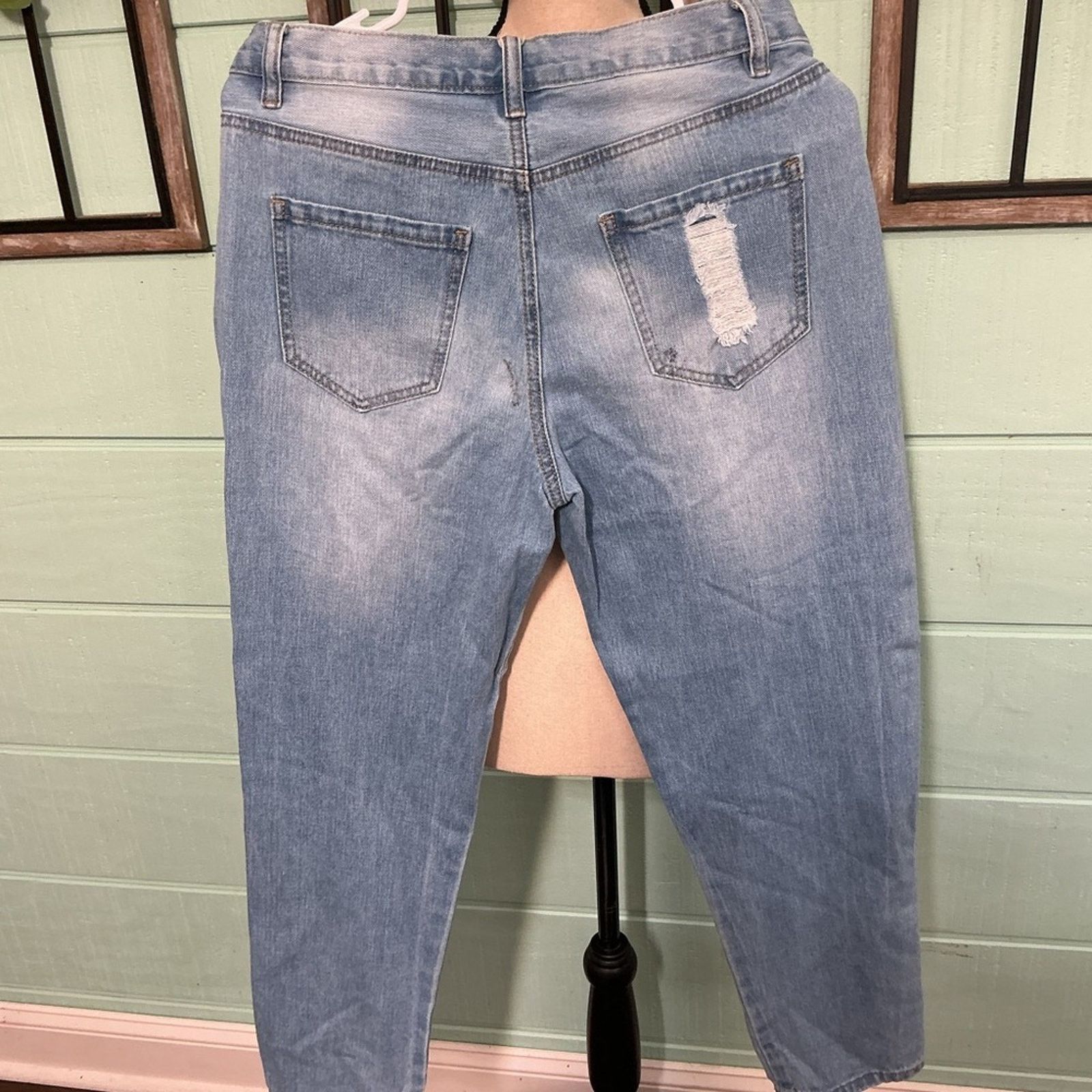 Chicos Chico’s Patchwork Distressed Jeans | Medium | Boho Festival Size 32" / US 10 / IT 46 - 2 Thumbnail