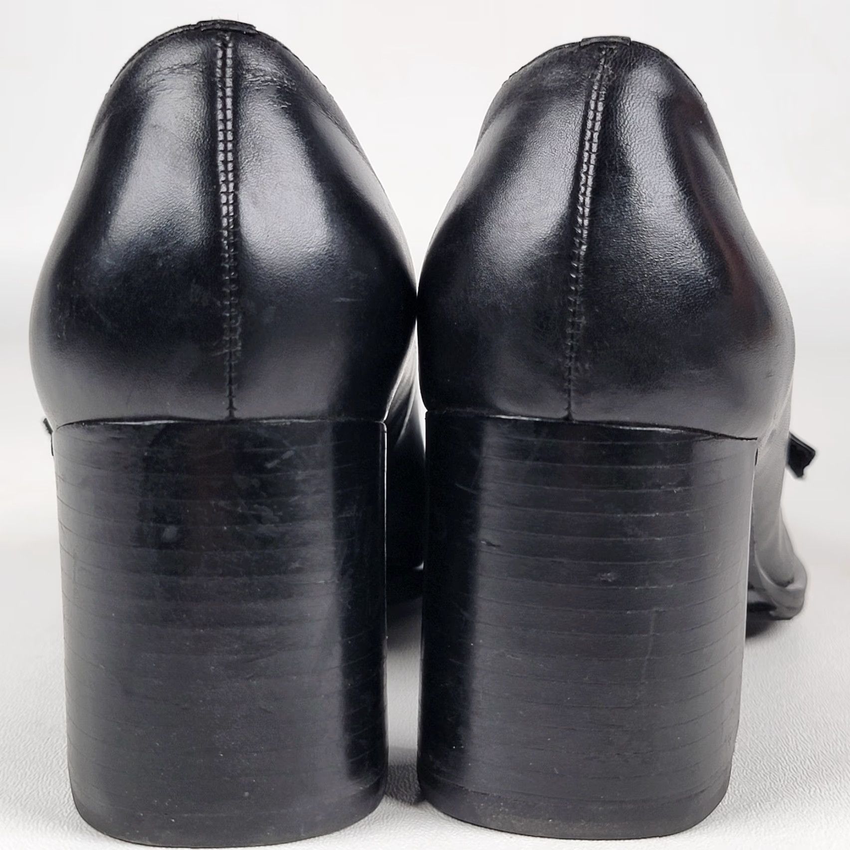 Franco Sarto Franco Sarto Black Leather Pumps w/ Silver Buckle, Block Heel Women's 6M Shoes Pump Size US 4 / IT 34 - 6 Thumbnail