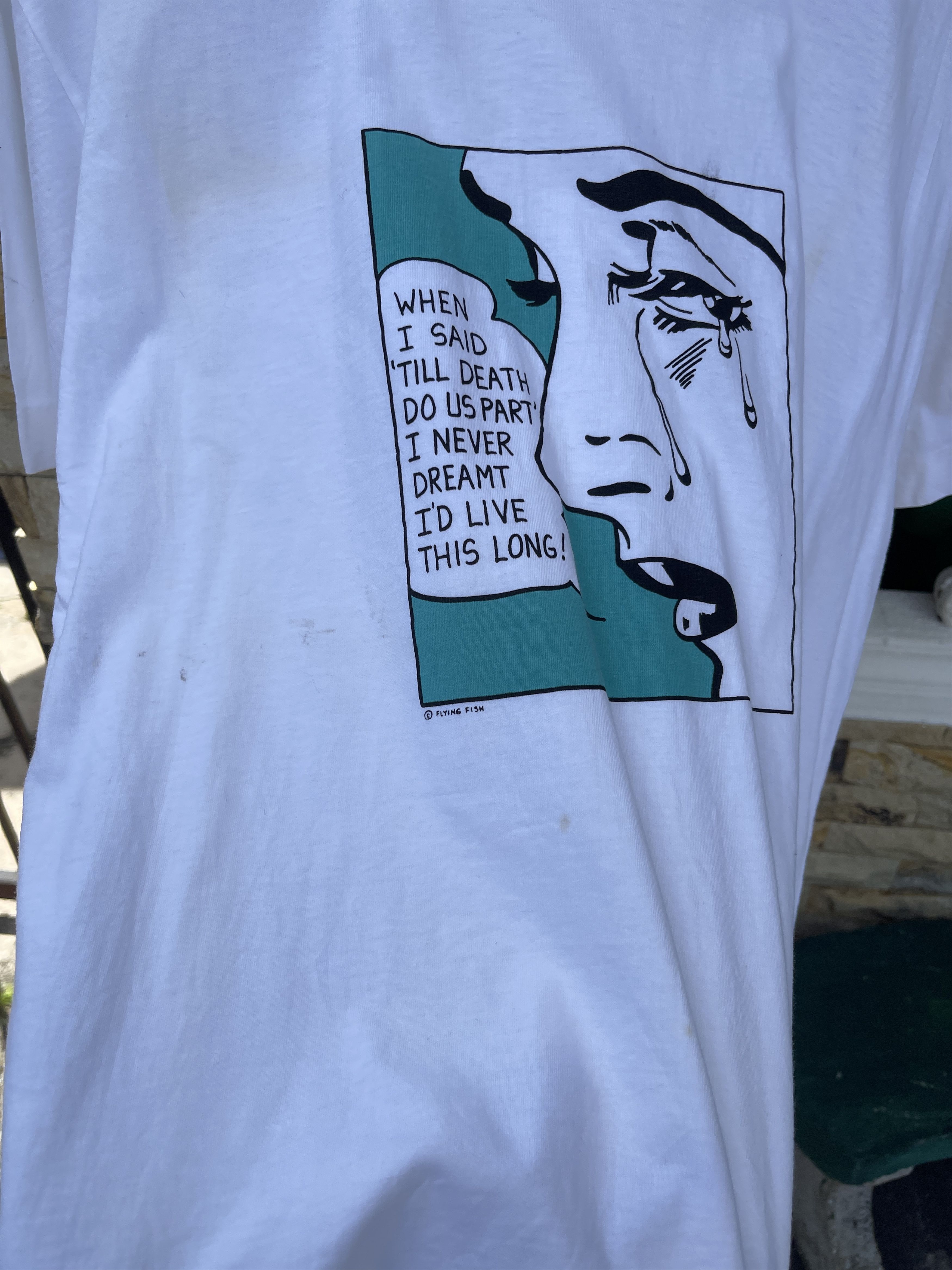 Art Comes First LastDrop🔥Rare🔥Vtg80s Roy Lichtenstein Flying Fish Pop Art Te Size US M / EU 48-50 / 2 - 9 Thumbnail