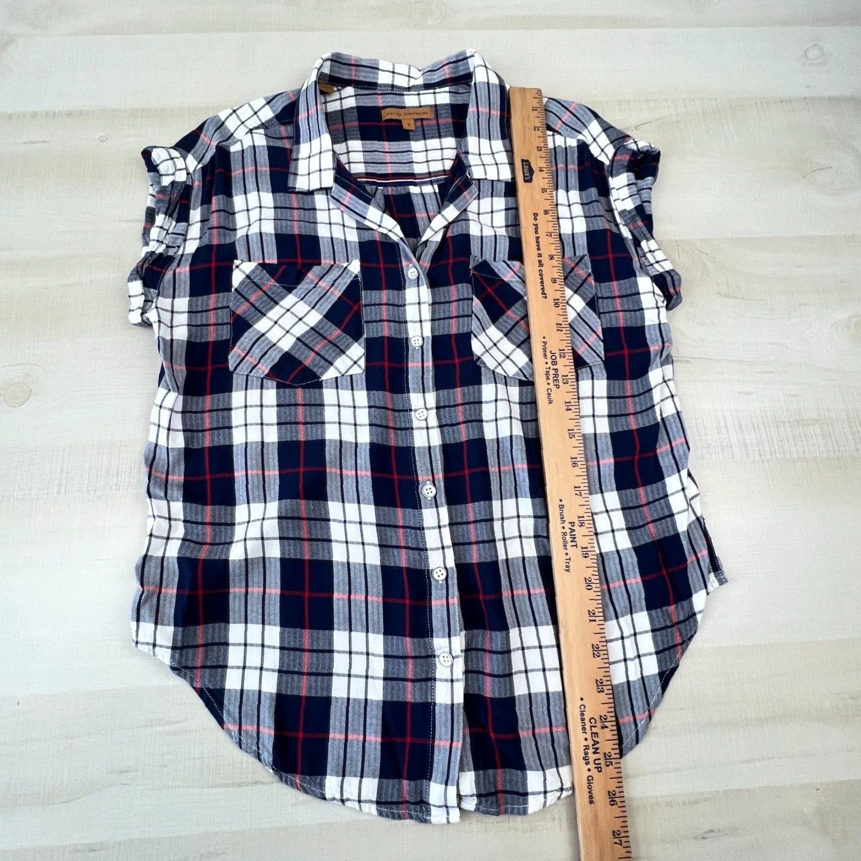 Vintage Jachs Womens Blue Plaid Sleeveless Button Up Shirt Small Size S / US 4 / IT 40 - 5 Thumbnail