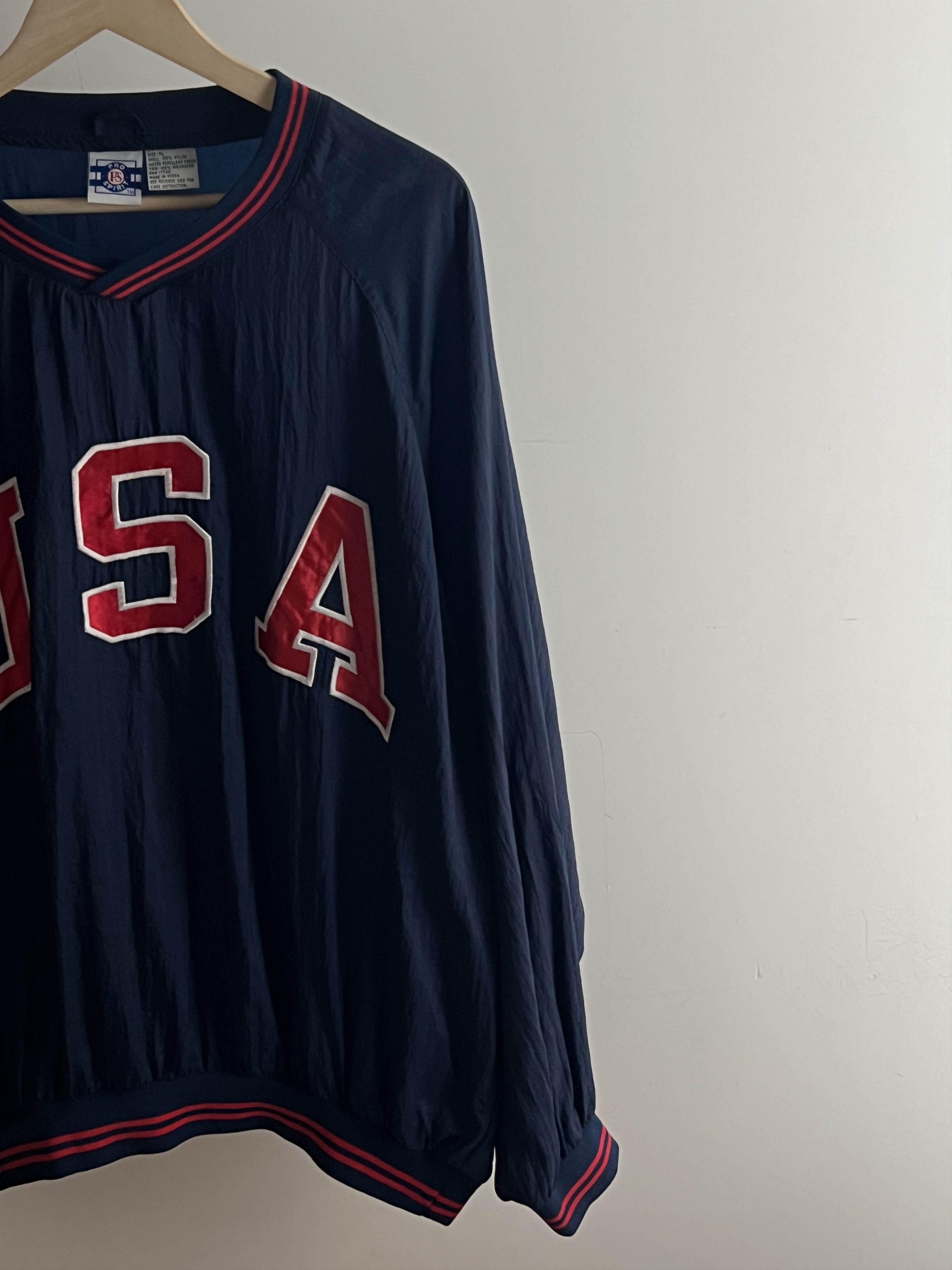 USA Olympics Light Jacket Windbreaker Pro Spirit USA Olympic V Neck Size US XL / EU 56 / 4 - 2 Thumbnail