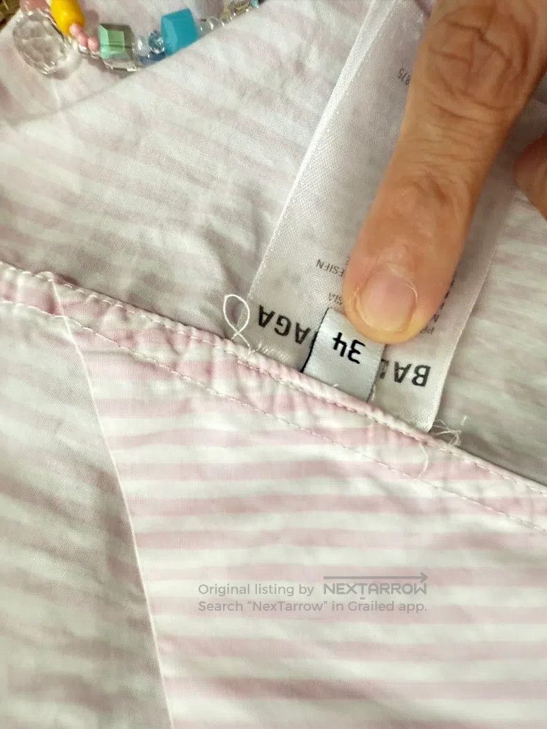 Balenciaga Balenciaga Pink Striped Shirt Size XXS / US 00 / IT 34 - 6 Thumbnail