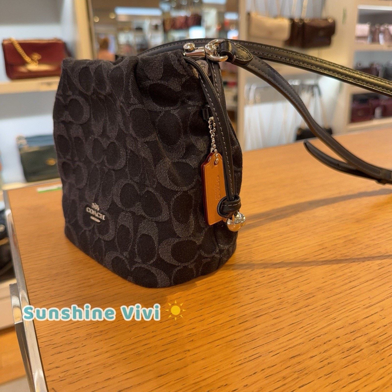 Coach NWT Coach Faye Mini Drawstring Bag Signature CCZ45 denim Size ONE SIZE - 2 Thumbnail