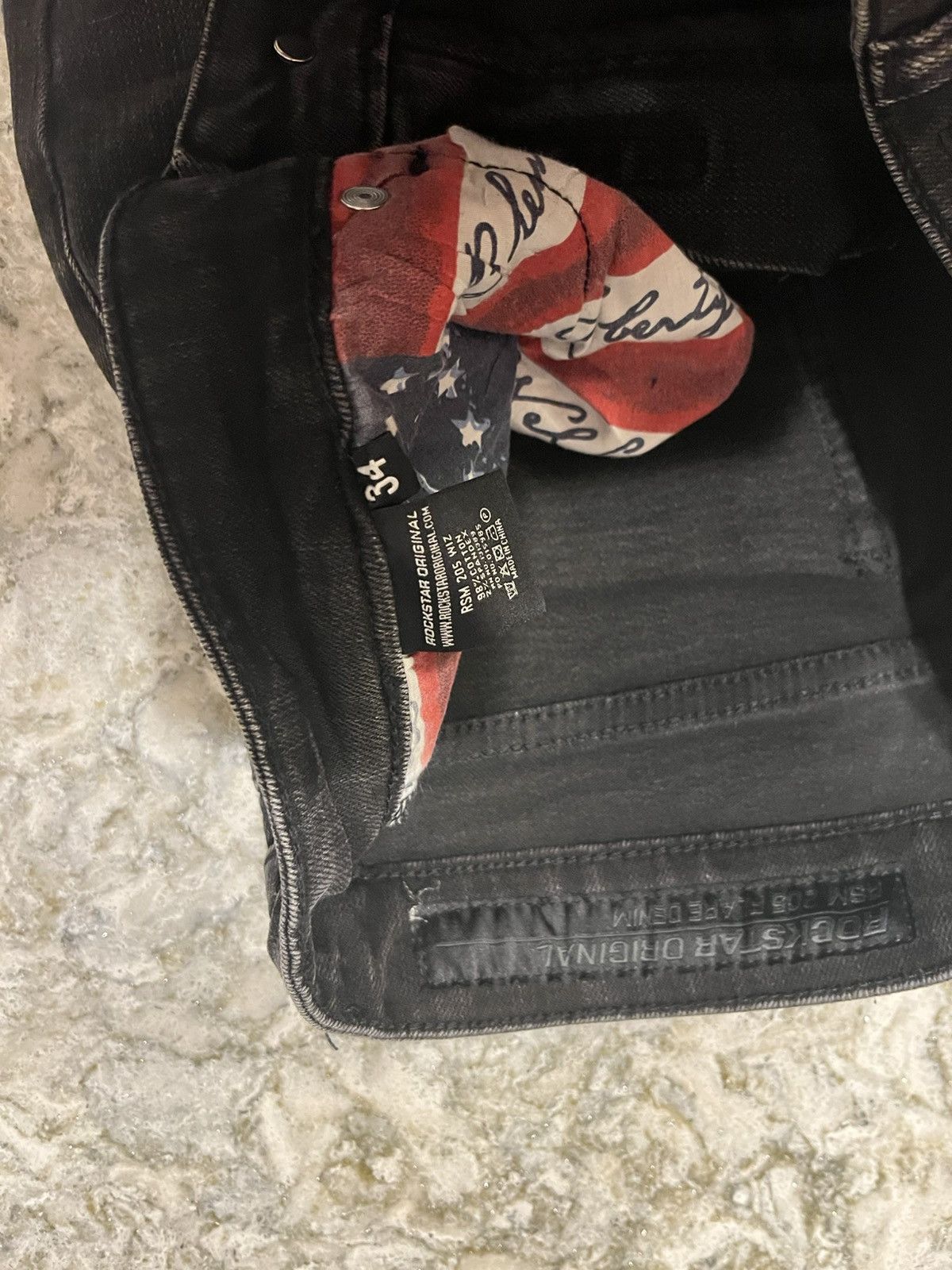 Other Rockstar Original black and white bandanna jeans Size US 34 / EU 50 - 3 Thumbnail