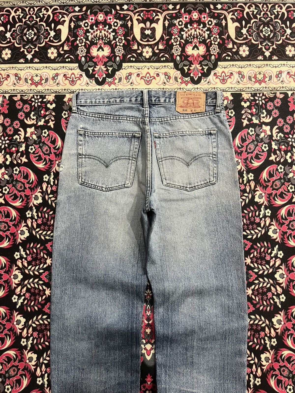 Levi's Vintage Levi’s 533 Blue Faded Washed Distress Straight Jeans Size US 33 - 6 Thumbnail