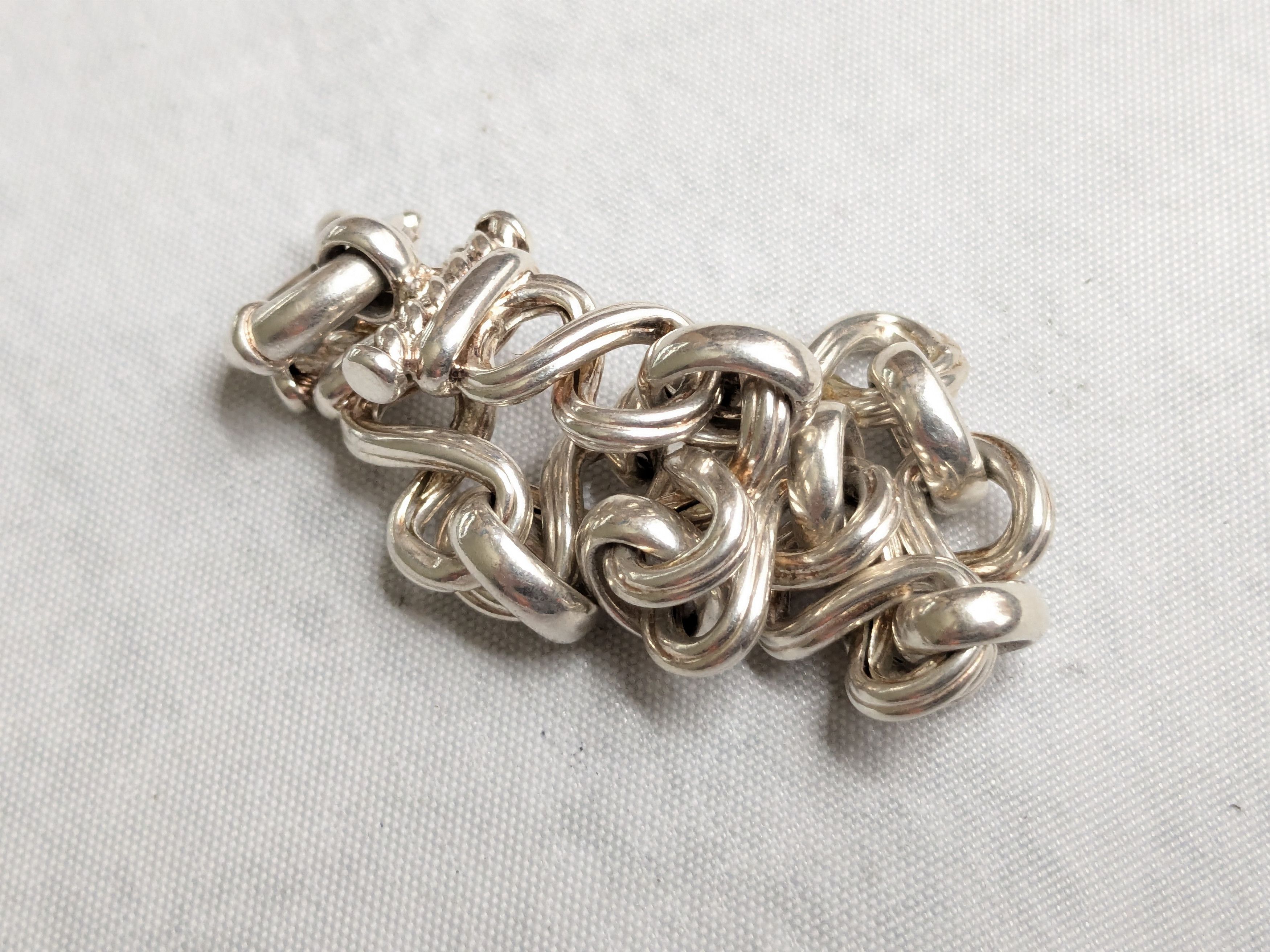 Jewelry Sterling Silver Bracelet Bow tie Infinity 7" Italy Size ONE SIZE - 10 Thumbnail