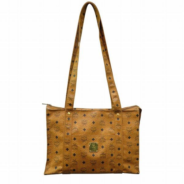 MCM Visetos Logogram Tote Bag Canvas Tote Bag in Brown, Men's