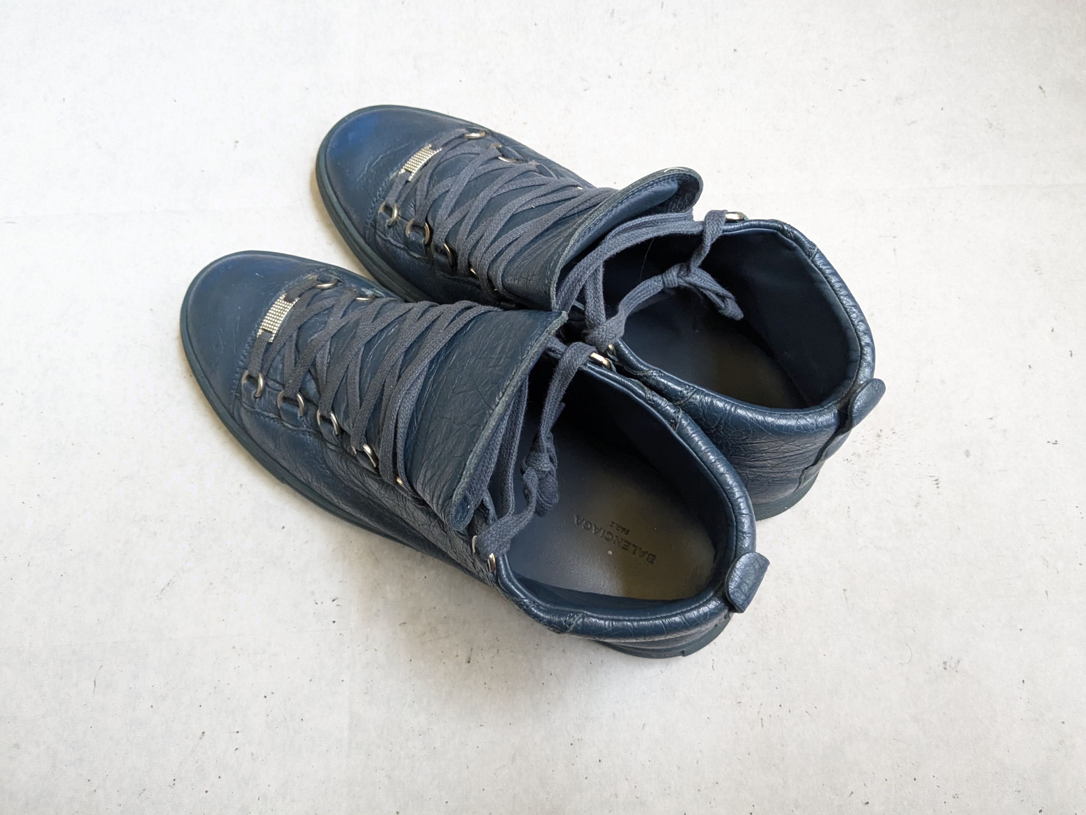 Balenciaga Balenciaga Arena Sneakers Blue 11 High Tops Leather Size US 12 / EU 45 - 11 Thumbnail
