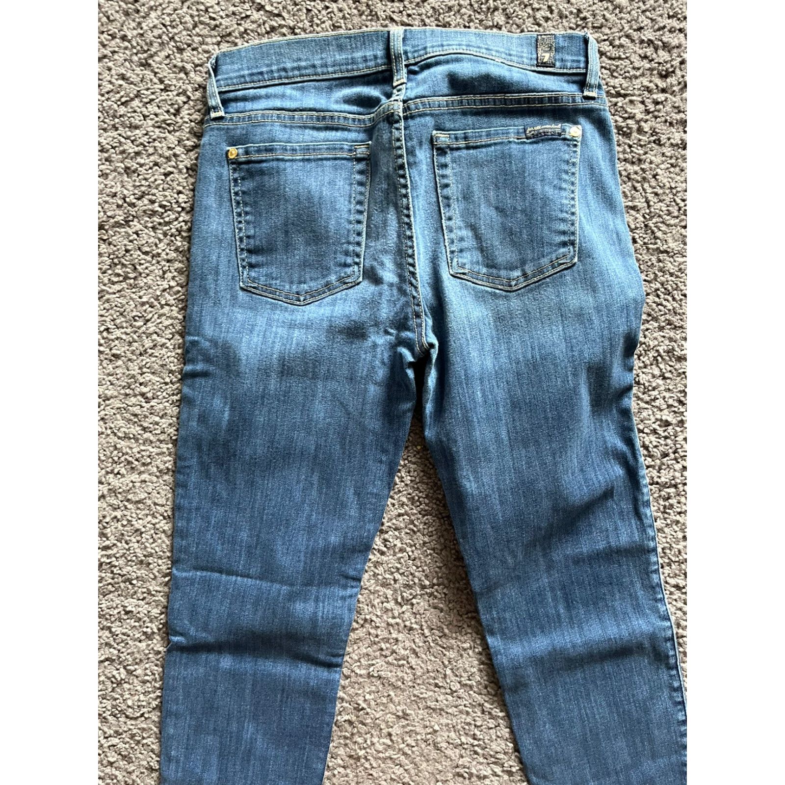7 For All Mankind 7 For All Mankind Dojo Jeans Women’s Slim Fit Size 27 Ankle Cropped Dark Blue Wash Size 27" / US 4 / IT 40 - 2 Thumbnail