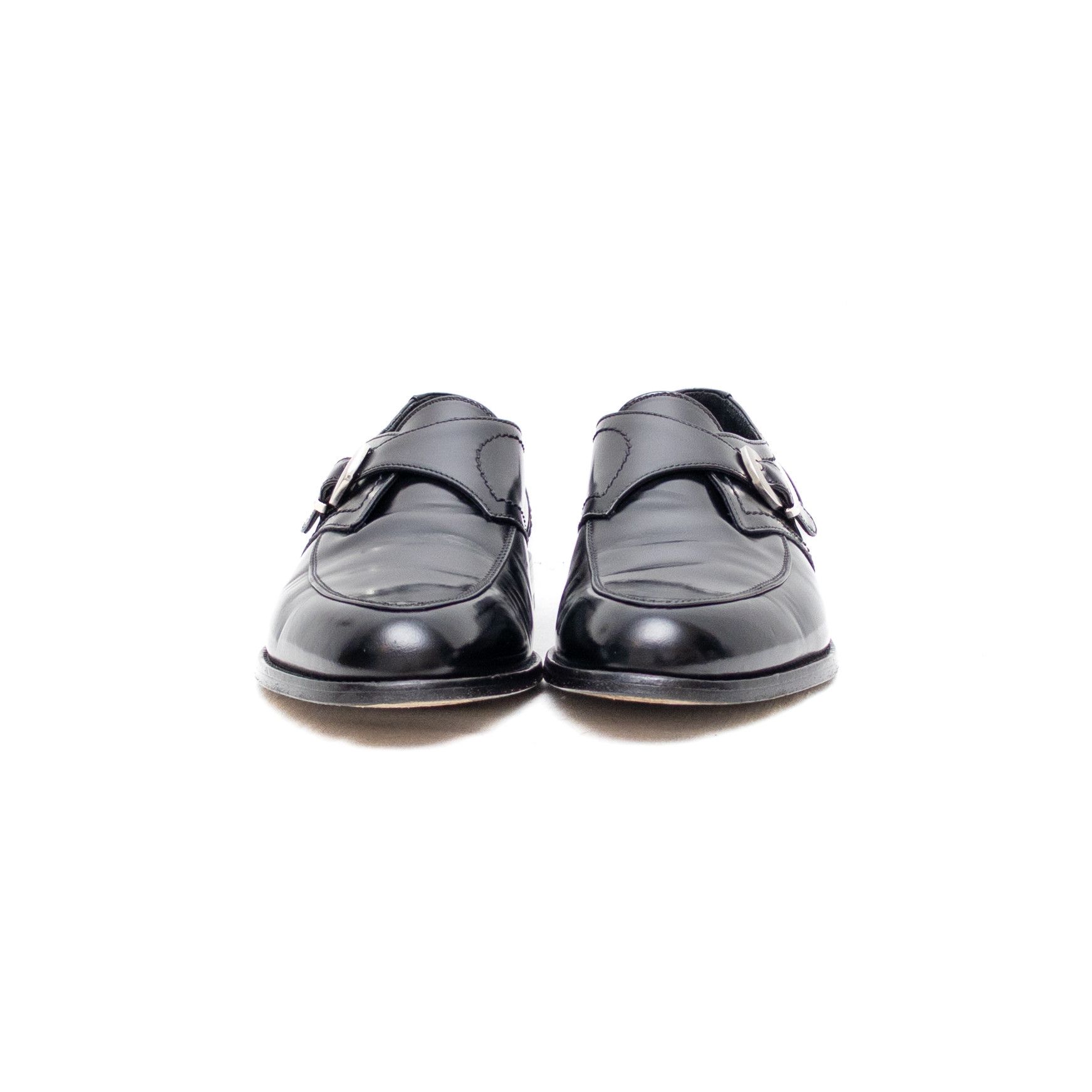 ALESSANDRO VASINI Alessandro Vasini Men’s Black Leather Monk Strap Shoes US 8 Size US 8 / EU 41 - 4 Thumbnail