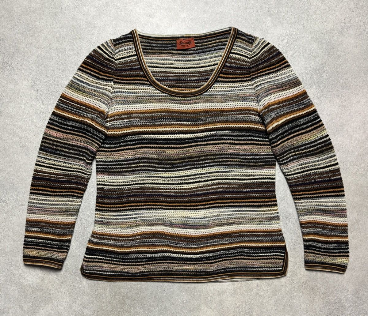 Missoni Missoni Multicolor Striped Wool Knit Sweater Size L / US 10 / IT 46 - 1 Thumbnail