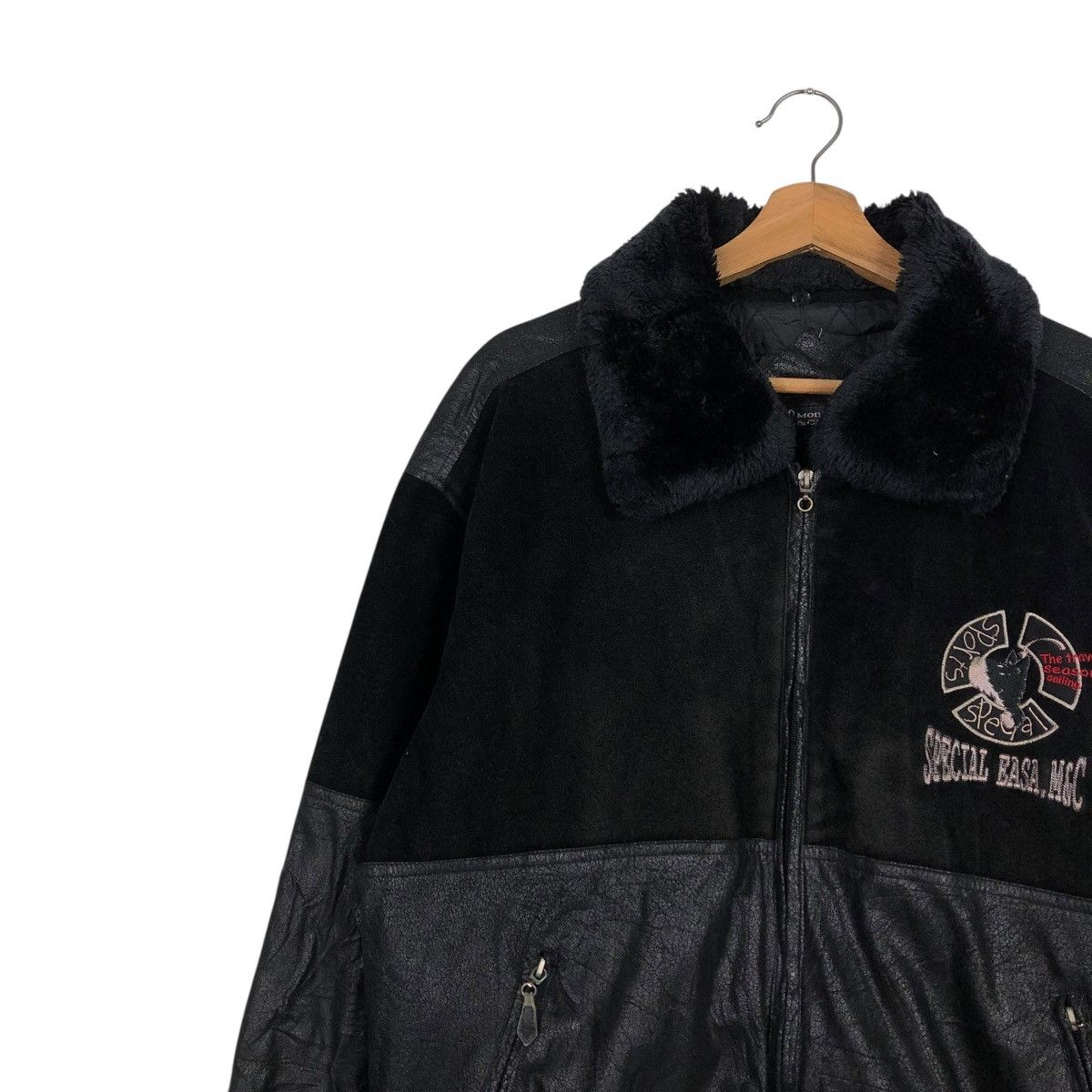 Genuine Leather 🔥VINTAGE BOMBER LEATHER JACKET MONTEREY & CARMEL ISSEYMIYAKE Size US M / EU 48-50 / 2 - 9 Thumbnail