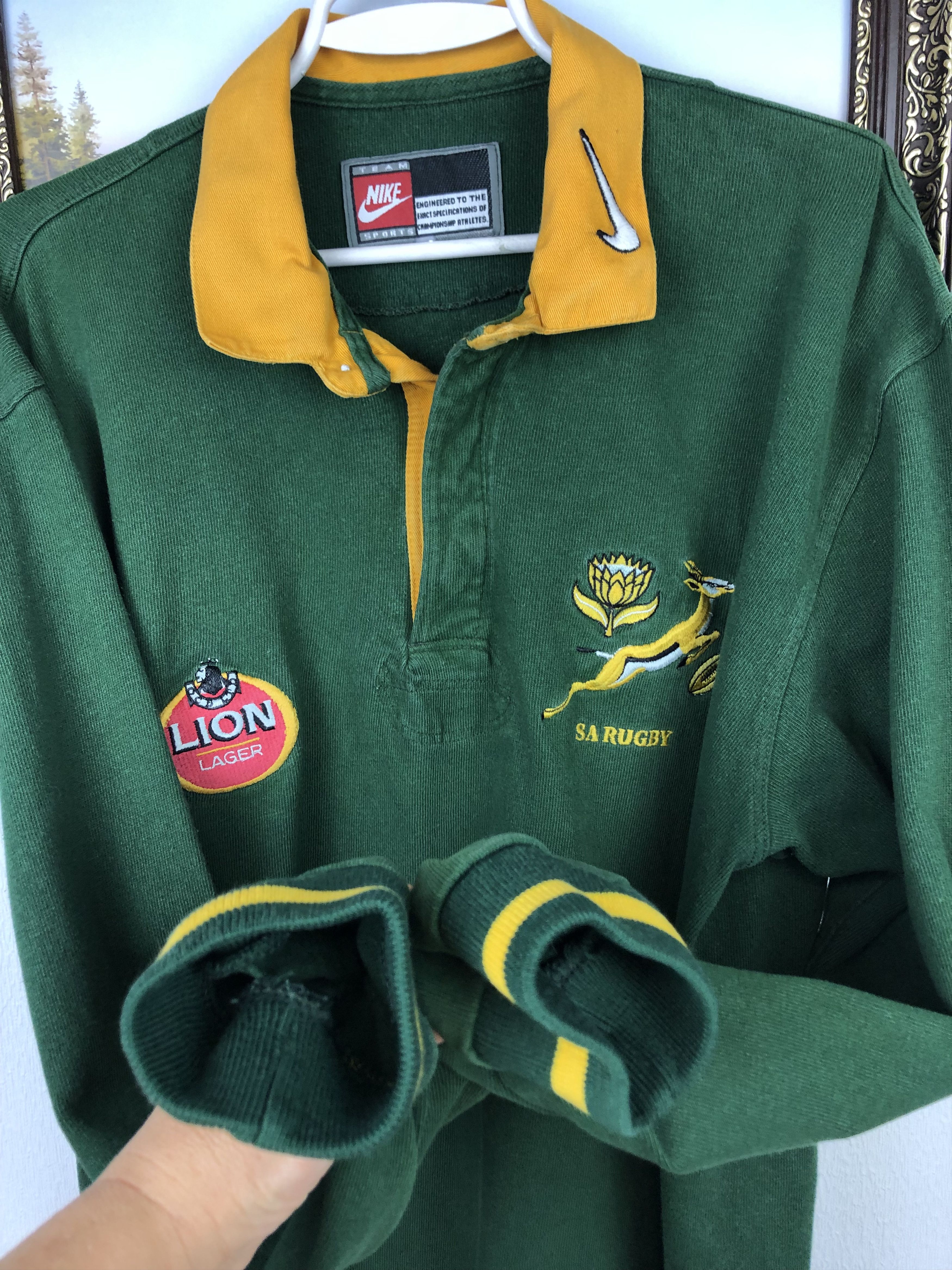 Nike Vintage 90 Nike South Africa Rugby Jersey Long Sleeve Shirt Size US XL / EU 56 / 4 - 8 Thumbnail