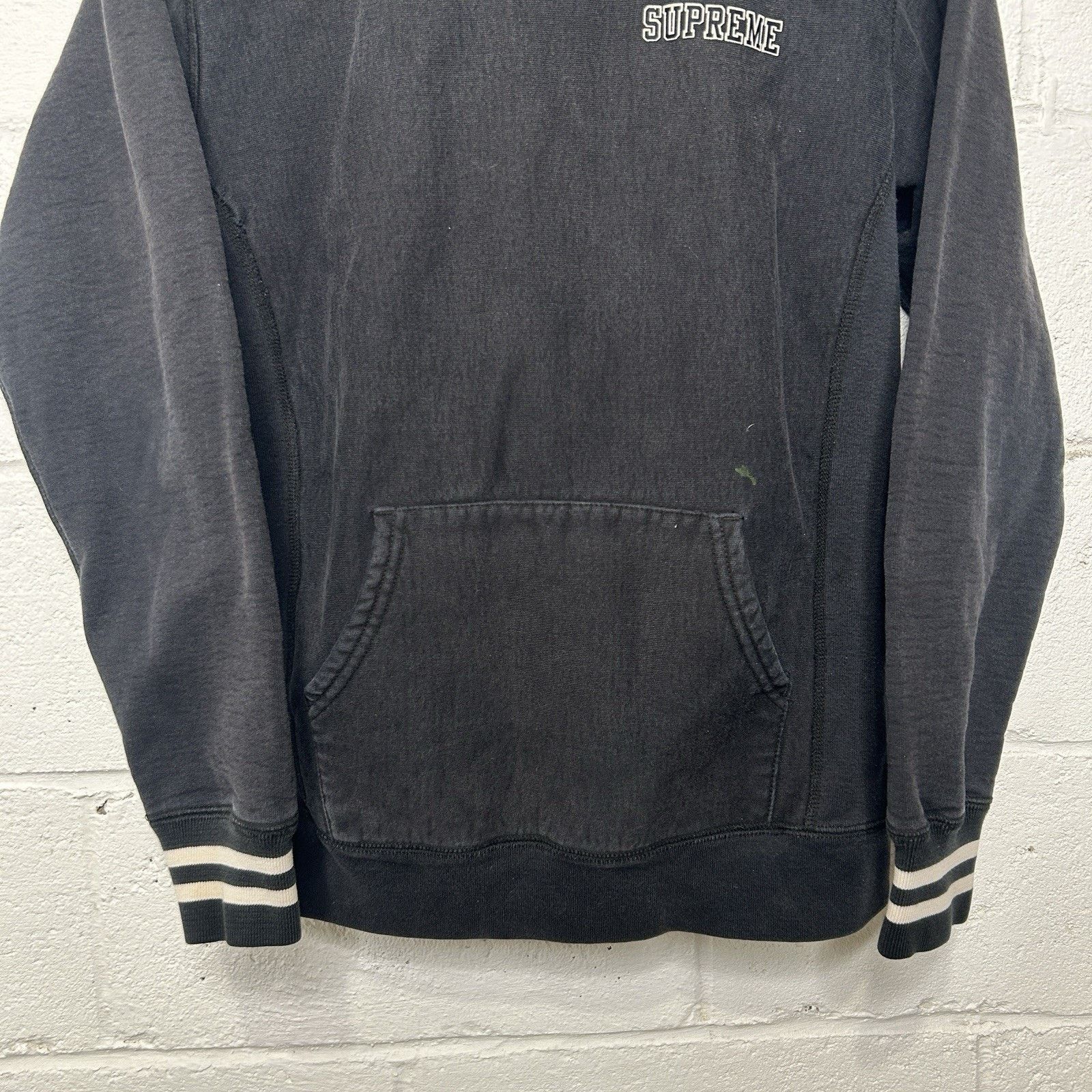 Supreme Supreme Black Embroidered Pullover Striped Hoodie “Black” Size US M / EU 48-50 / 2 - 4 Thumbnail