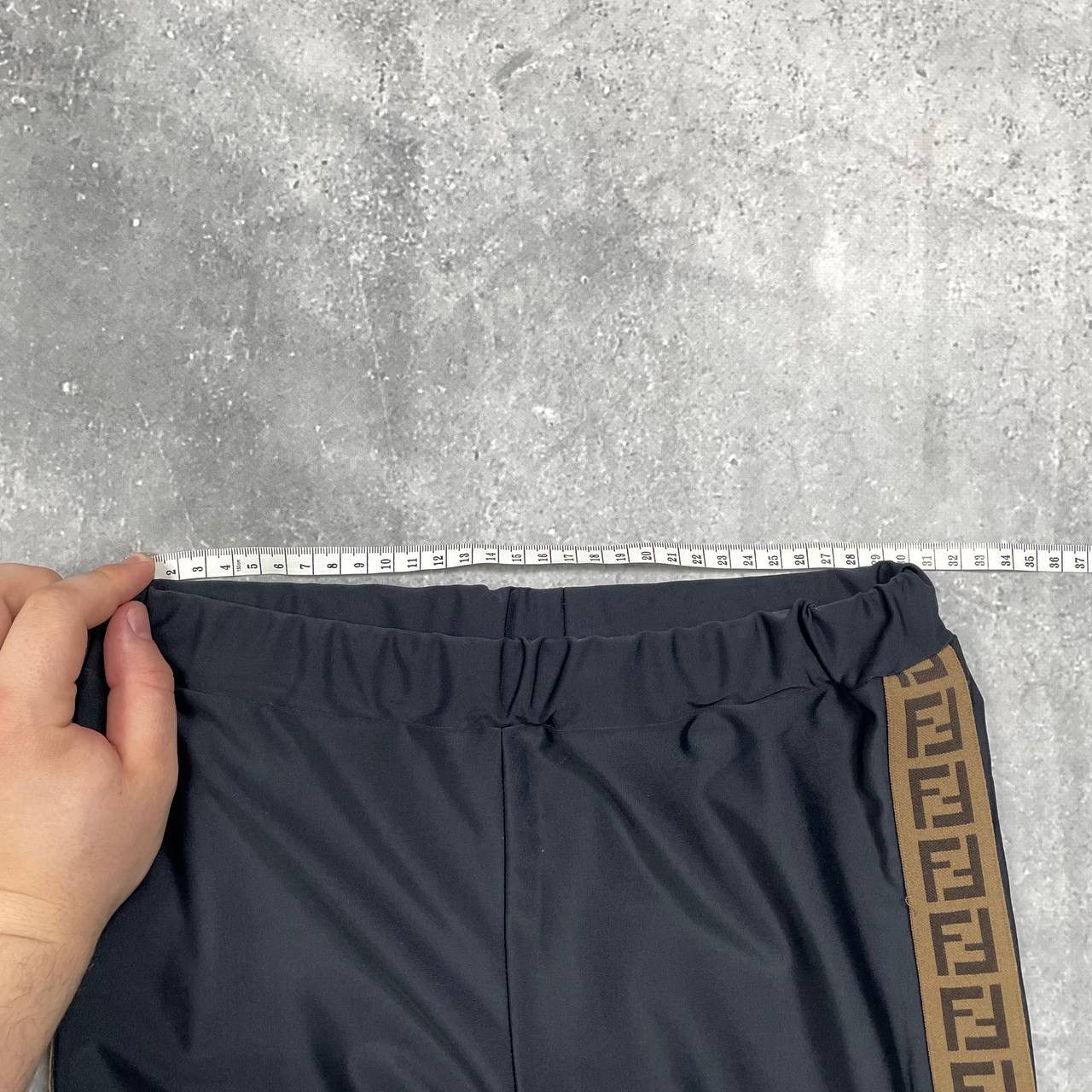 Fendi Fendi Kids Trim Leggings Logo Stripe Black 12+ Adult XS/S Size 26" / US 2 / IT 38 - 22 Thumbnail