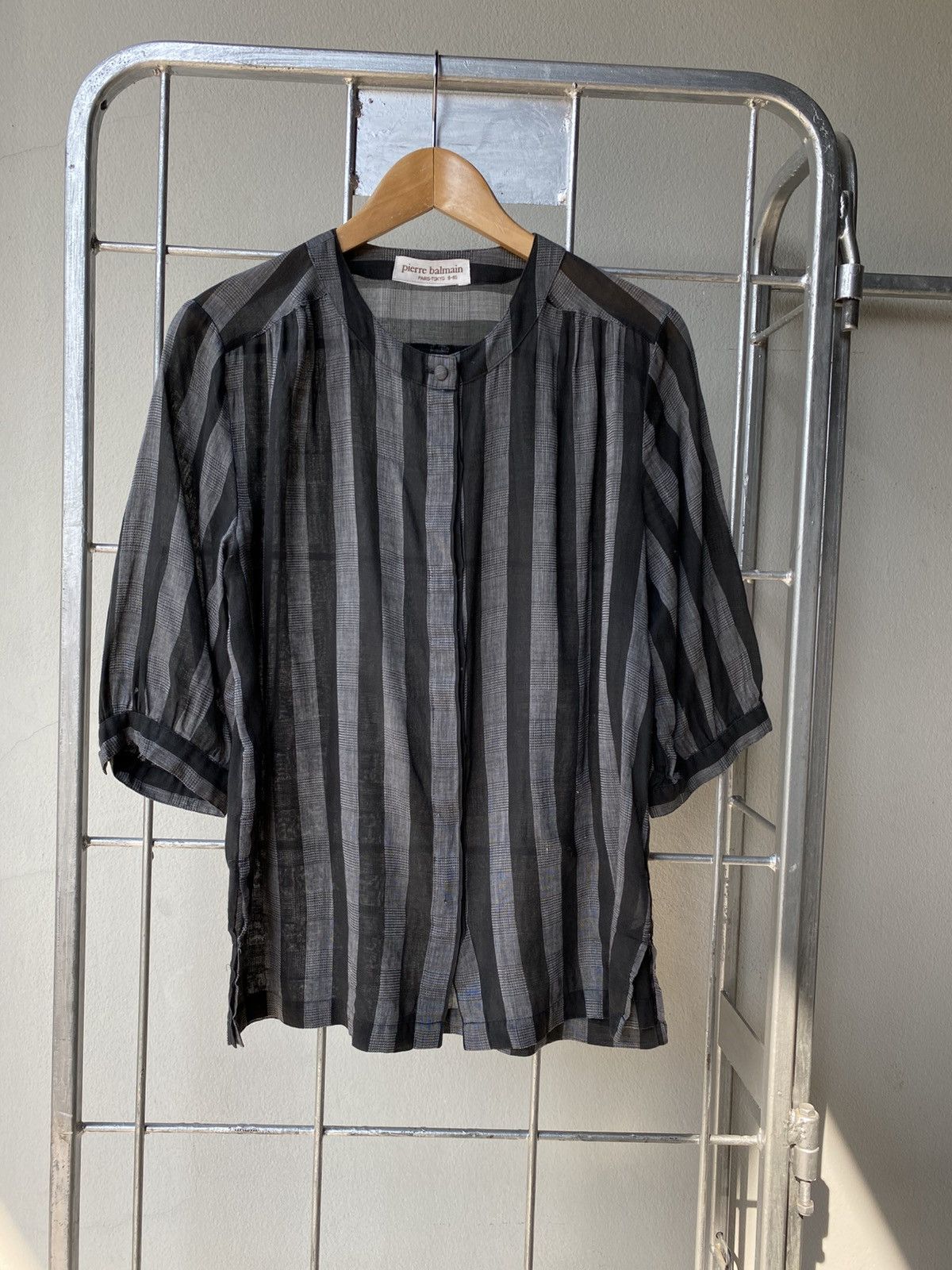 Pierre Balmain Pierre balmain Black Striped Sheer Blouse Size S / US 4 / IT 40 - 1 Thumbnail