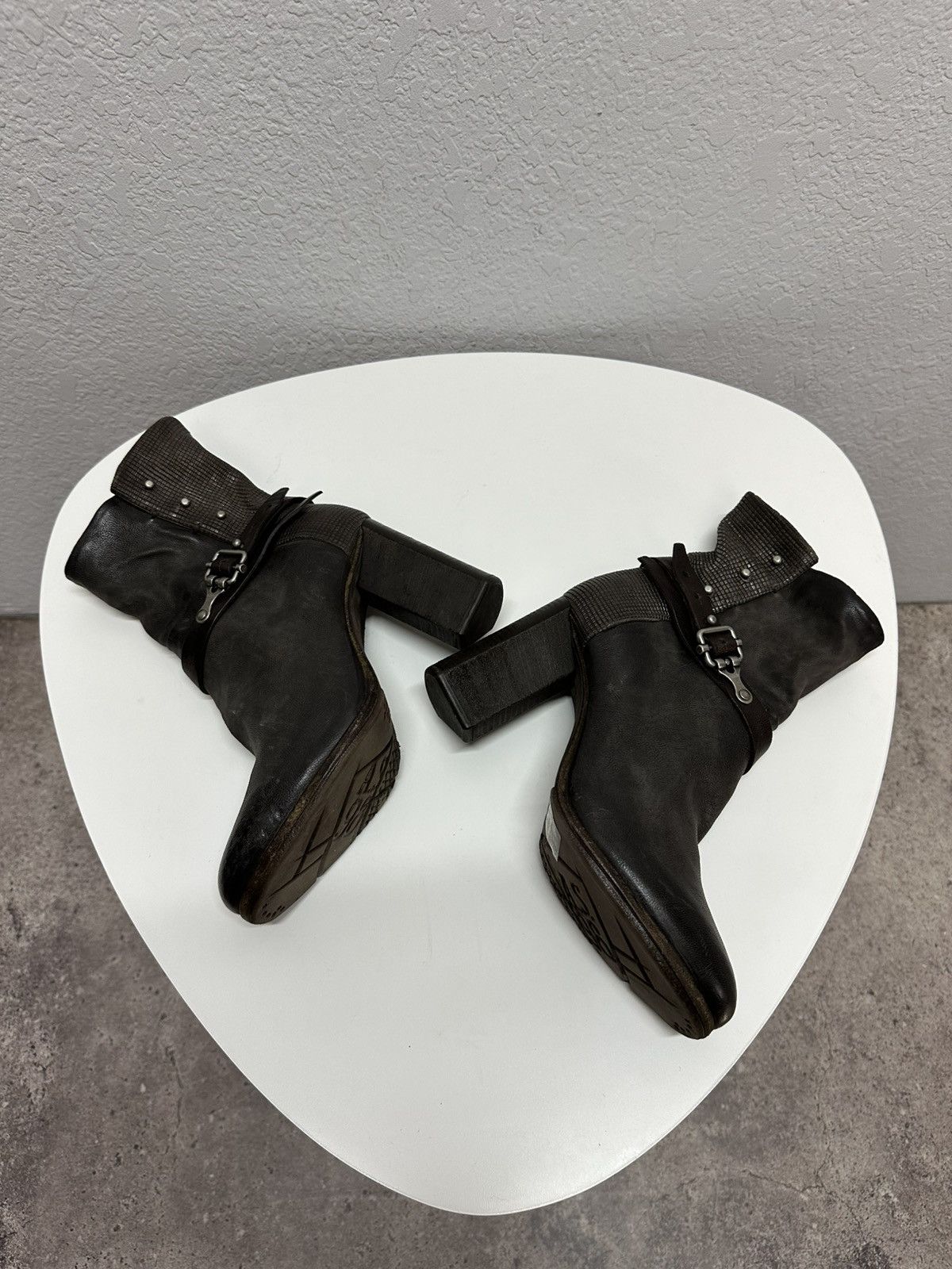 A.S.98 Vintage AS 98 Rick Owens Style Zip Ankle Leather Biker Boots Size US 9 / IT 39 - 9 Thumbnail