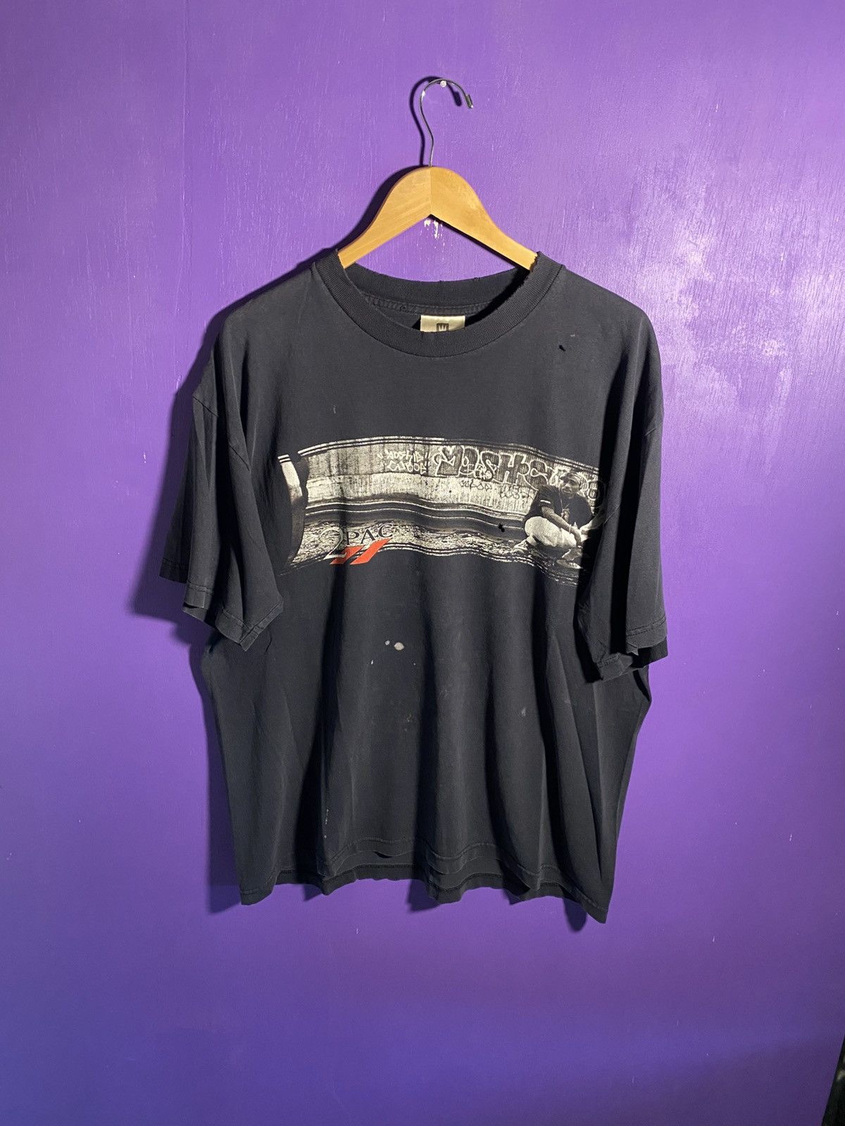 Rap Tees Vintage 1999 Tupac faded box logo rap promo t-shirt Size US XL / EU 56 / 4 - 1 Thumbnail