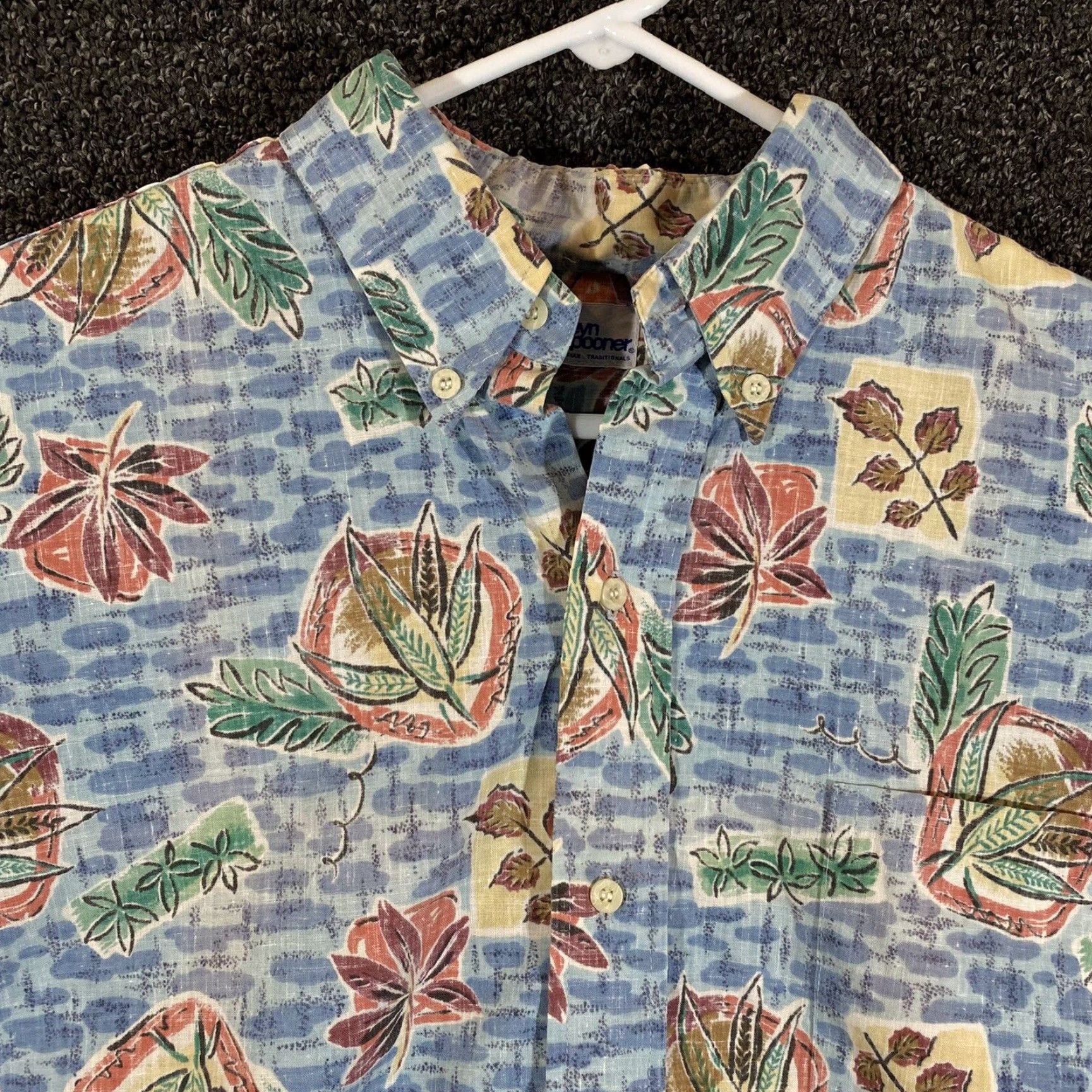 Reyn Spooner Reyn Spooner Mens XL Button-Down Hawaiian Shirt Blue Short Sleeve Floral Size US XL / EU 56 / 4 - 2 Thumbnail