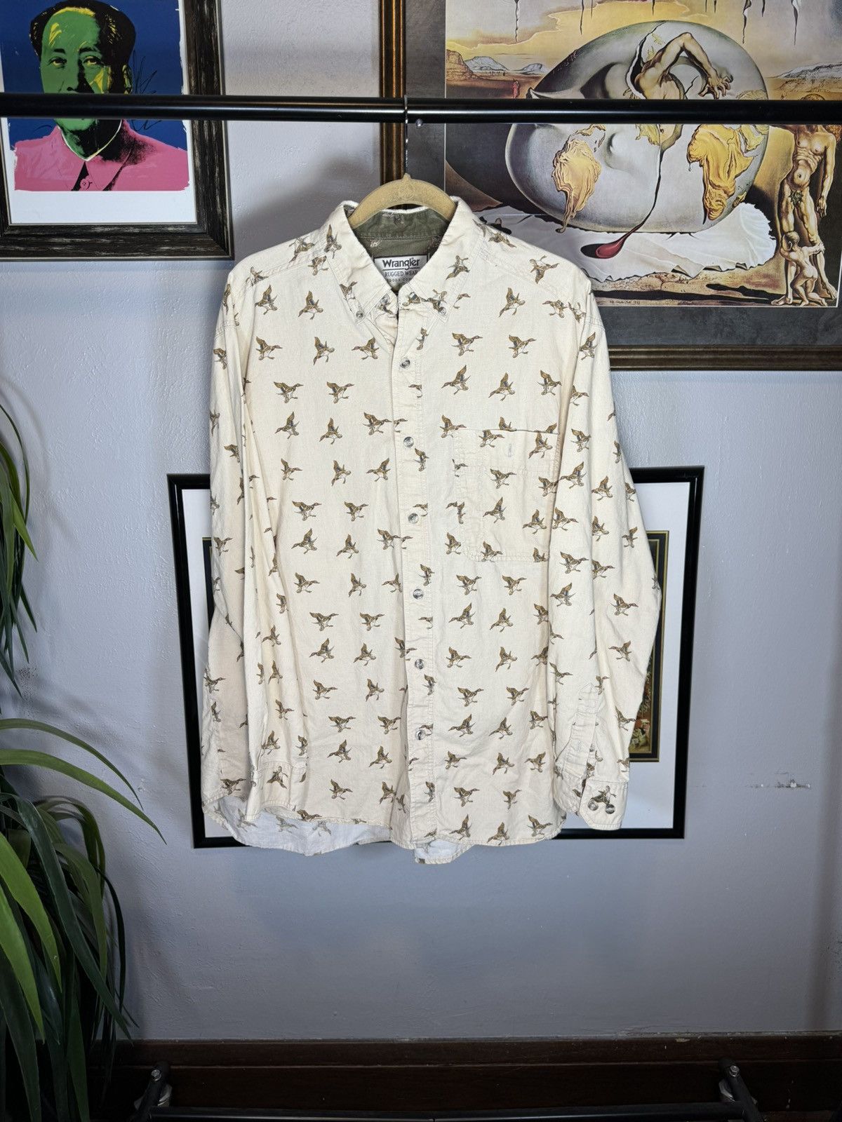 Vintage × Wrangler Vintage Wrangler Duck Print Button Up Shirt Size US XL / EU 56 / 4 - 1 Thumbnail