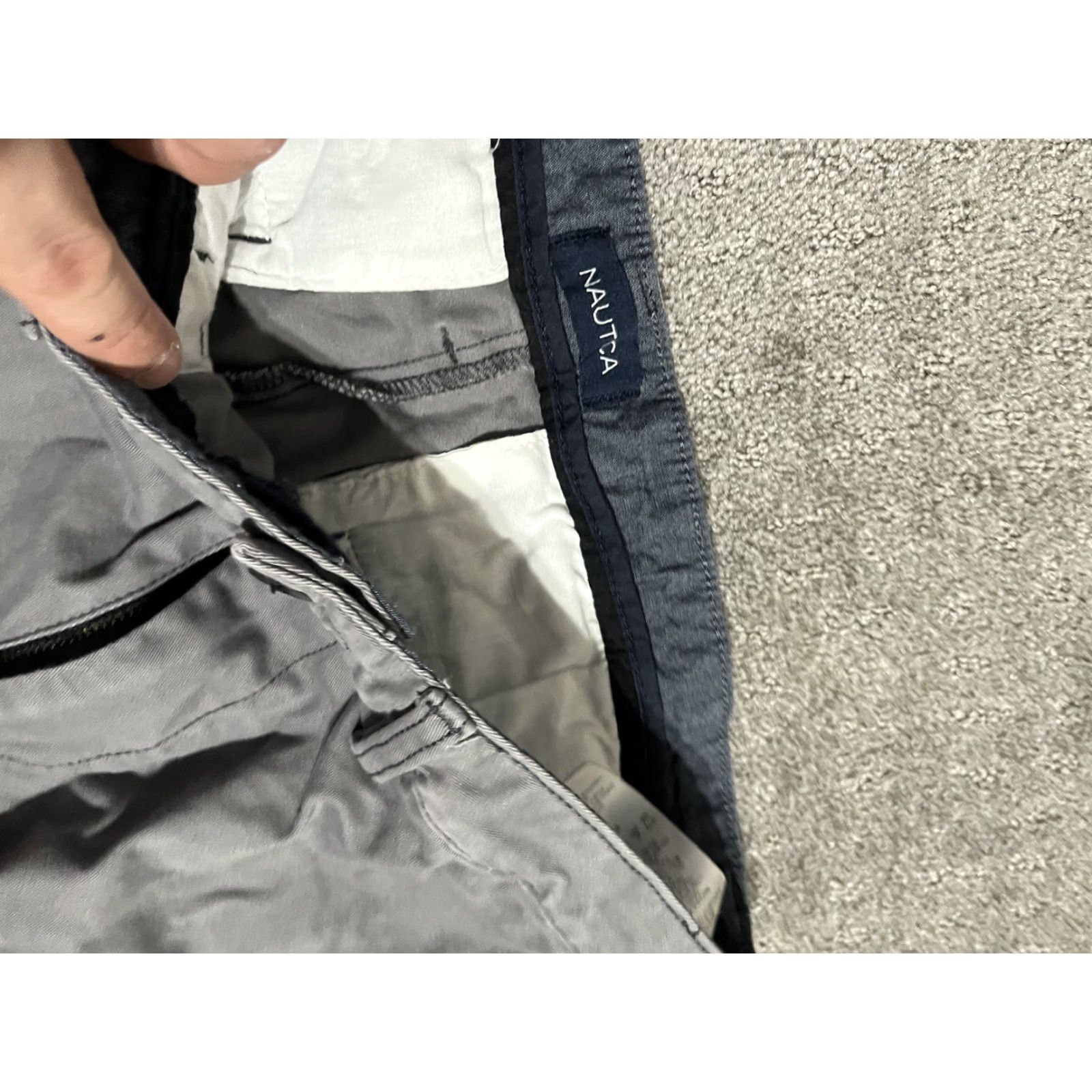 Nautica Nautica Mens Regular Fit Flat Front Pants Gray Hemmed 34x25 The Deck Pant Chino Cotton Flat Front Mens Pants Size 34 Gray Size US 34 / EU 50 - 5 Thumbnail