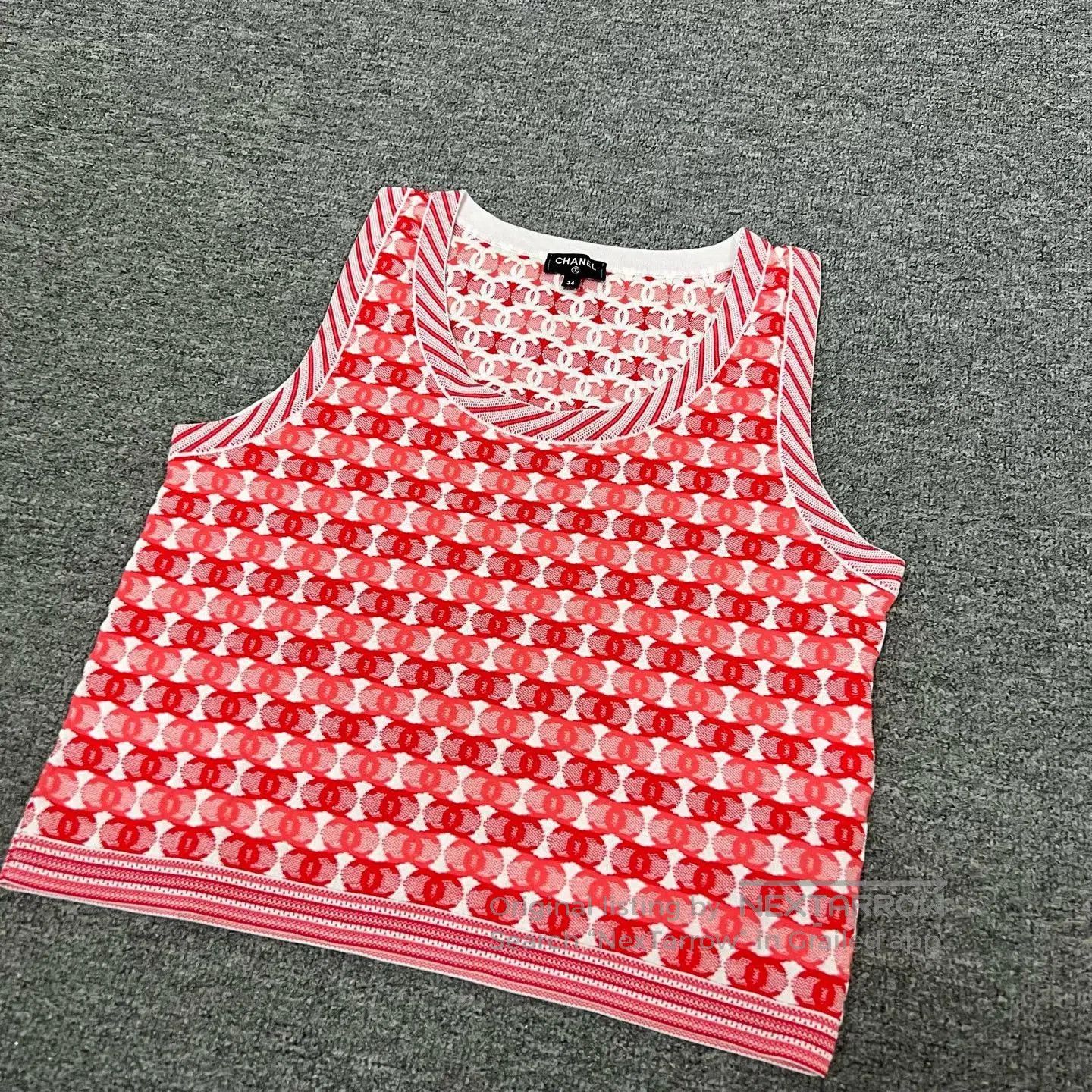 Chanel Chanel Pink CC Logo Knit Vest. Size XXS / US 00 / IT 34 - 5 Thumbnail