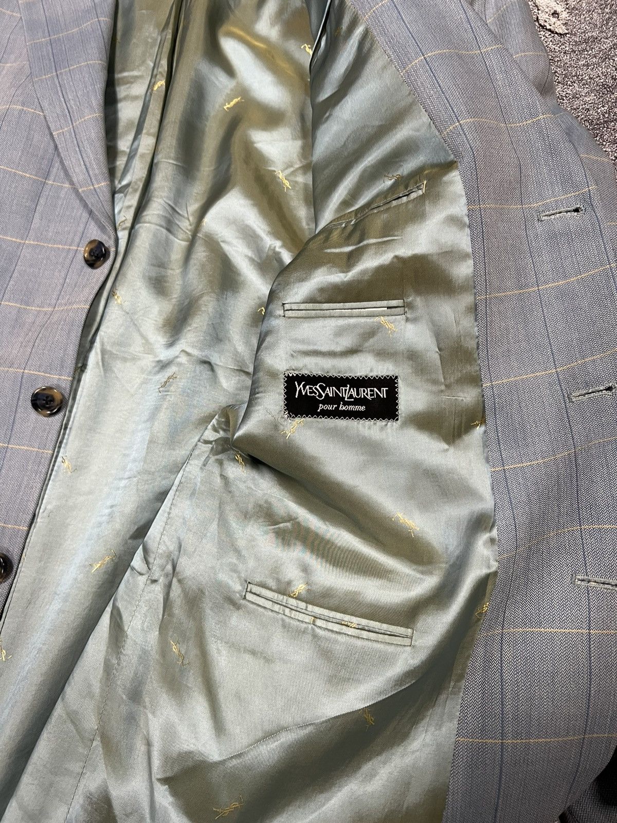 Yves Saint Laurent Yves Saint Laurent pour home blazer blue jacket YSL unisex Size 40R - 7 Thumbnail
