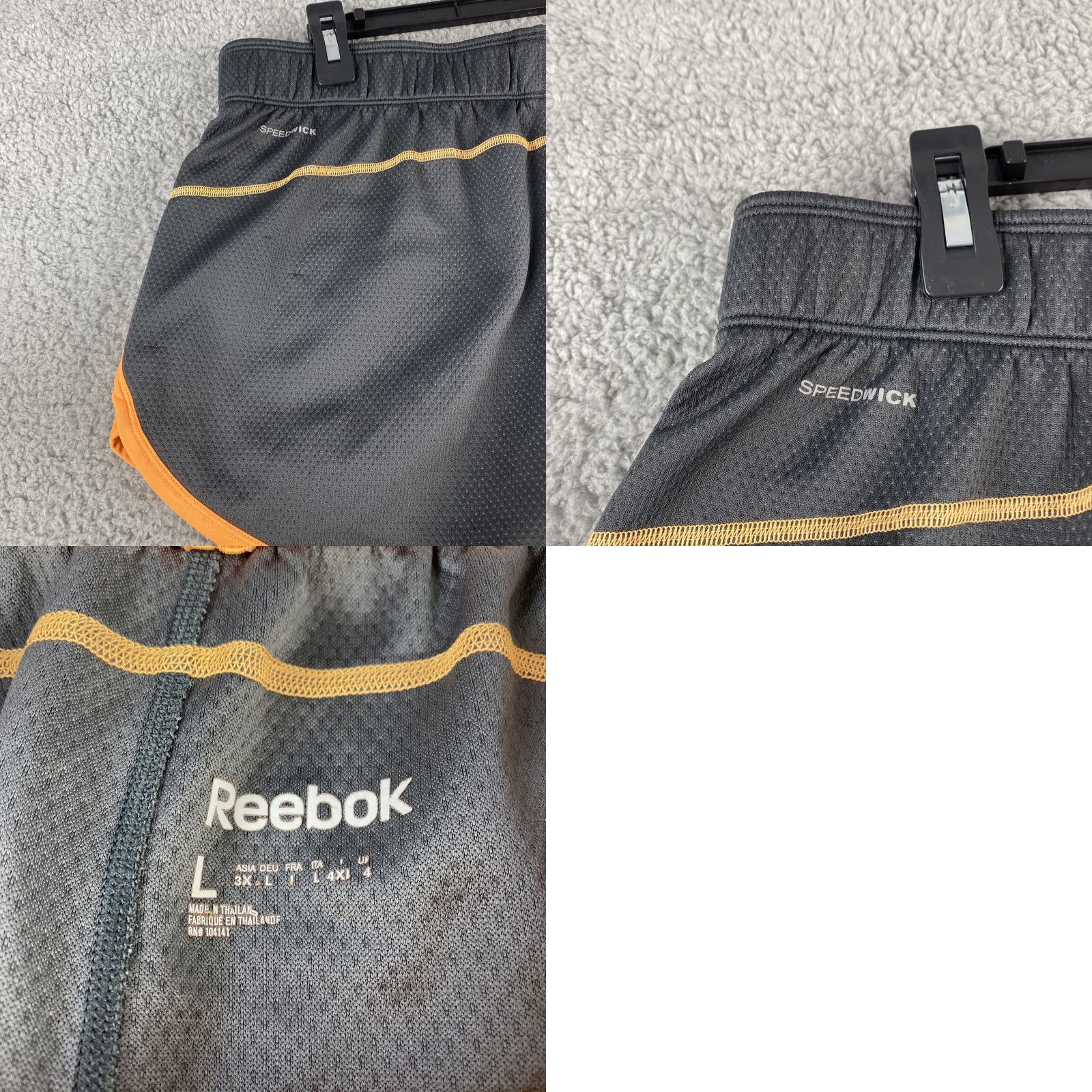 Reebok Reebok Women Running Shorts L Gray Orange 40-42 / Activewear Athletic Regular Size Size 36" / US 14 / IT 50 - 8 Thumbnail