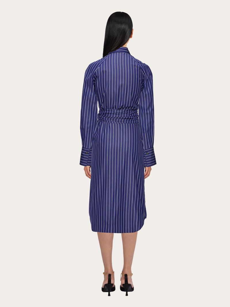 Salvatore Ferragamo o1y0326 Midi Dress in Navy/White Size XS / US 0-2 / IT 36-38 - 4 Thumbnail