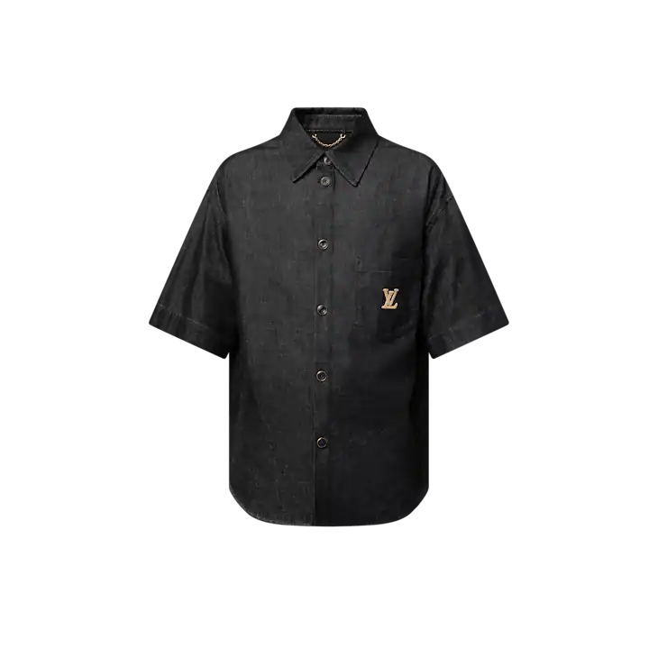 Short-Sleeved Chambray Shirt