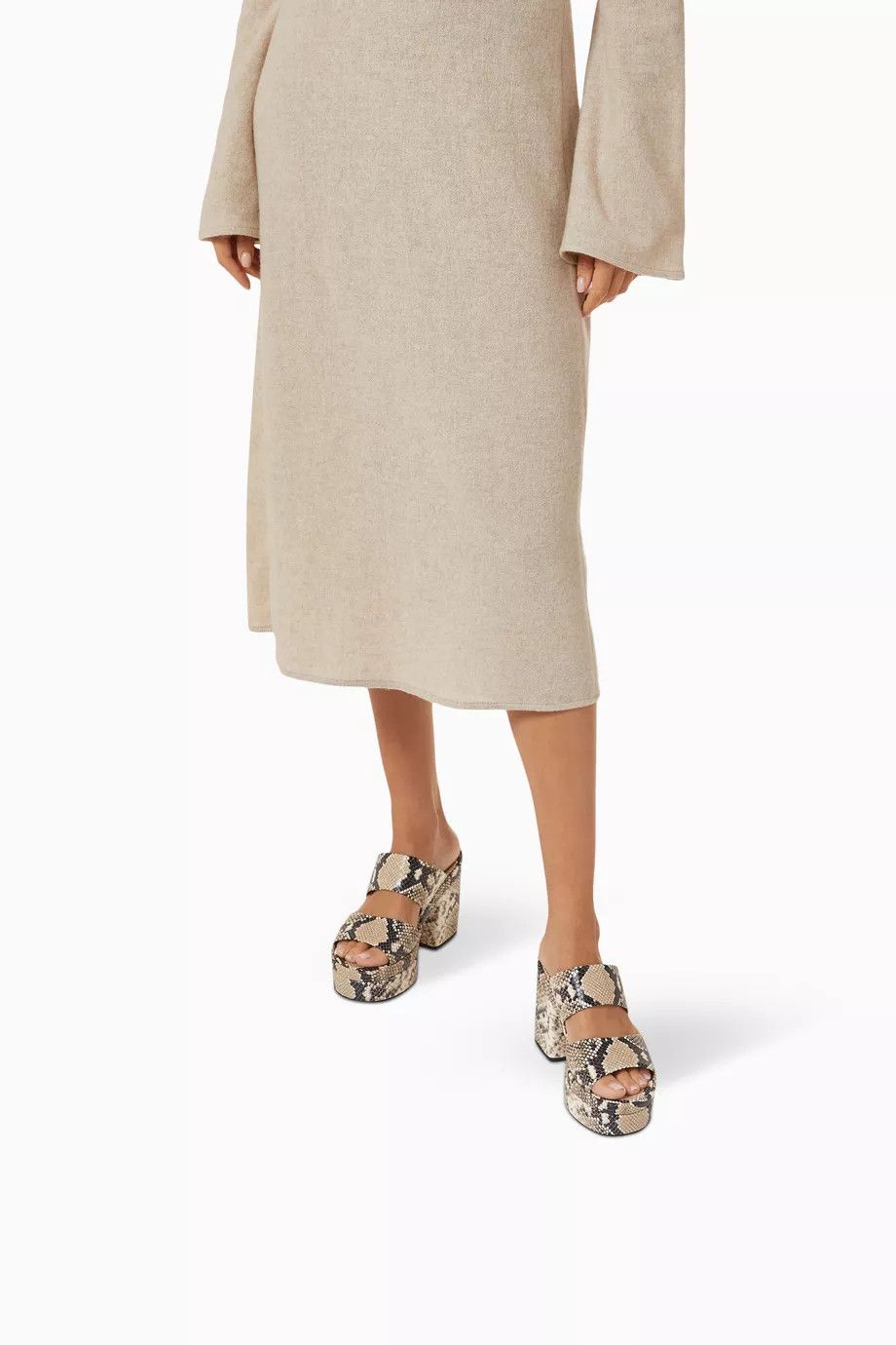 Chloe o1y0825 Leather Square Heel Mules in Beige/Black Size US 7 / IT 37 - 5 Thumbnail