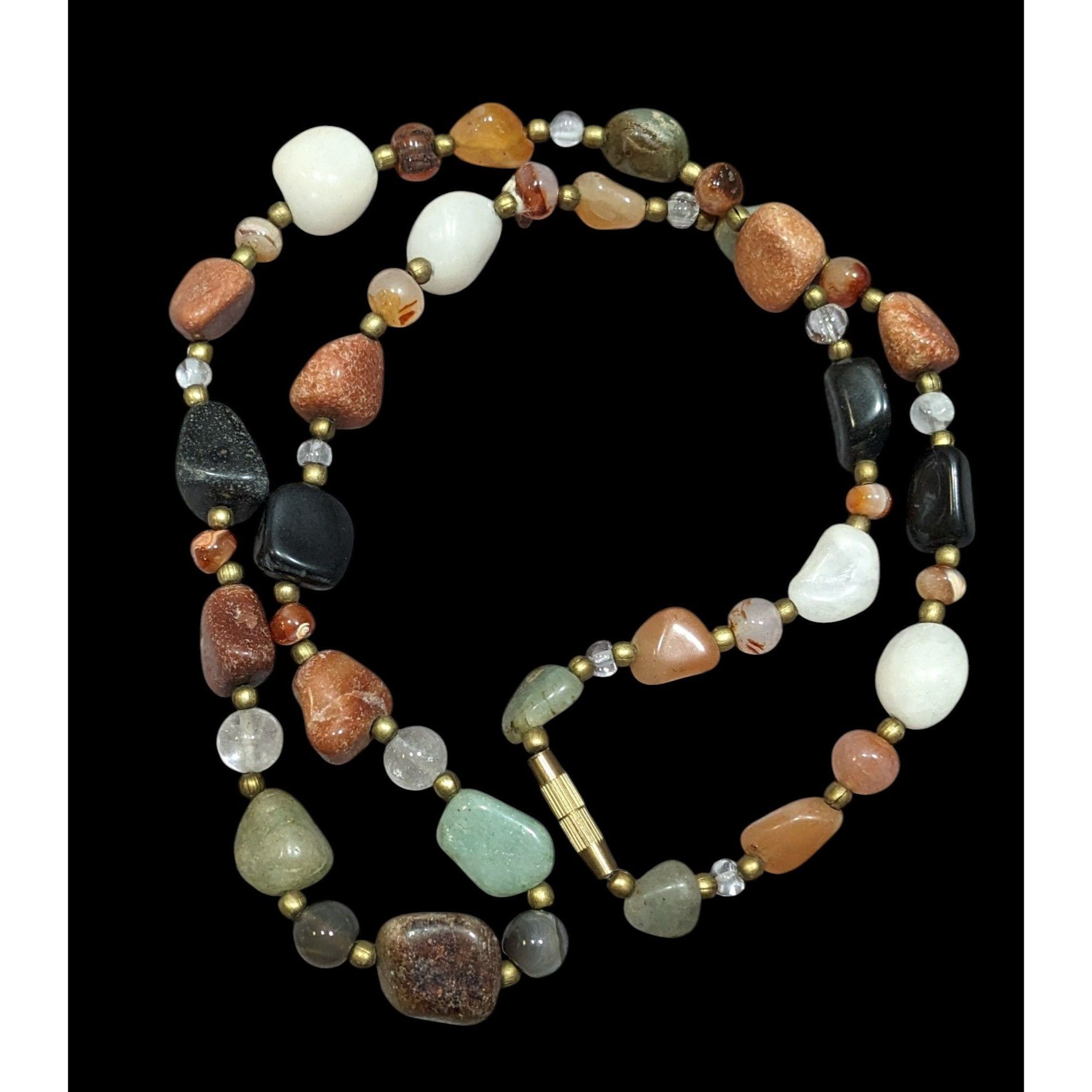 Other Vintage Beggar's Bead Necklace Genuine Polished Gemstones Wi Size ONE SIZE - 1 Thumbnail